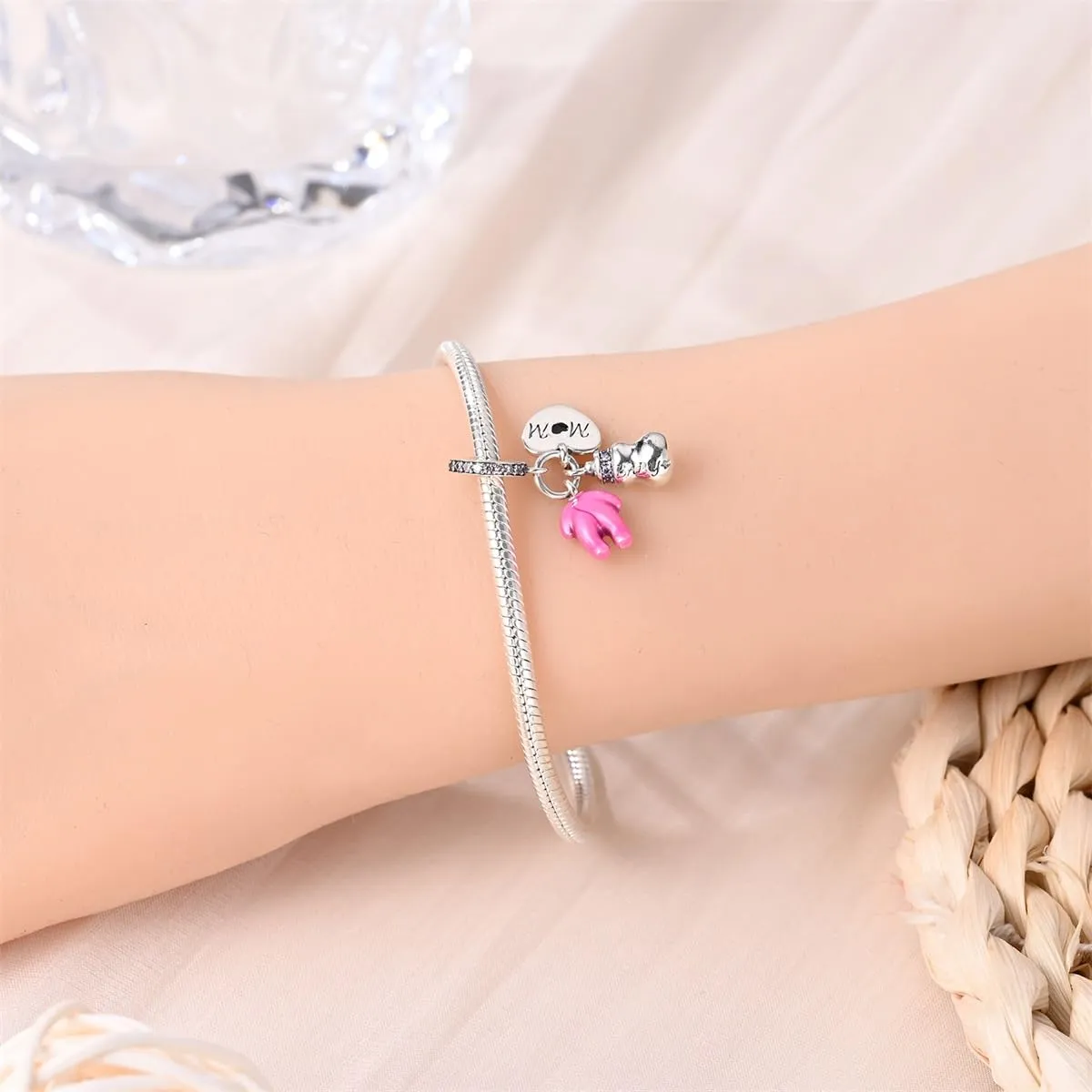 KUNSIR Bead Charm in Argento Sterling 925 con Cubic Zirconia per Braccialetti e Collane Europei - immagine 4