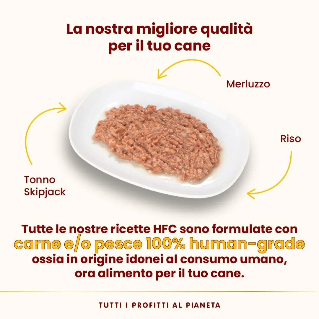 Almo Nature HFC Natural Alimento Umido per Cani Tonno Skipjack e Merluzzo 290g, 12 Pezzi - immagine 3
