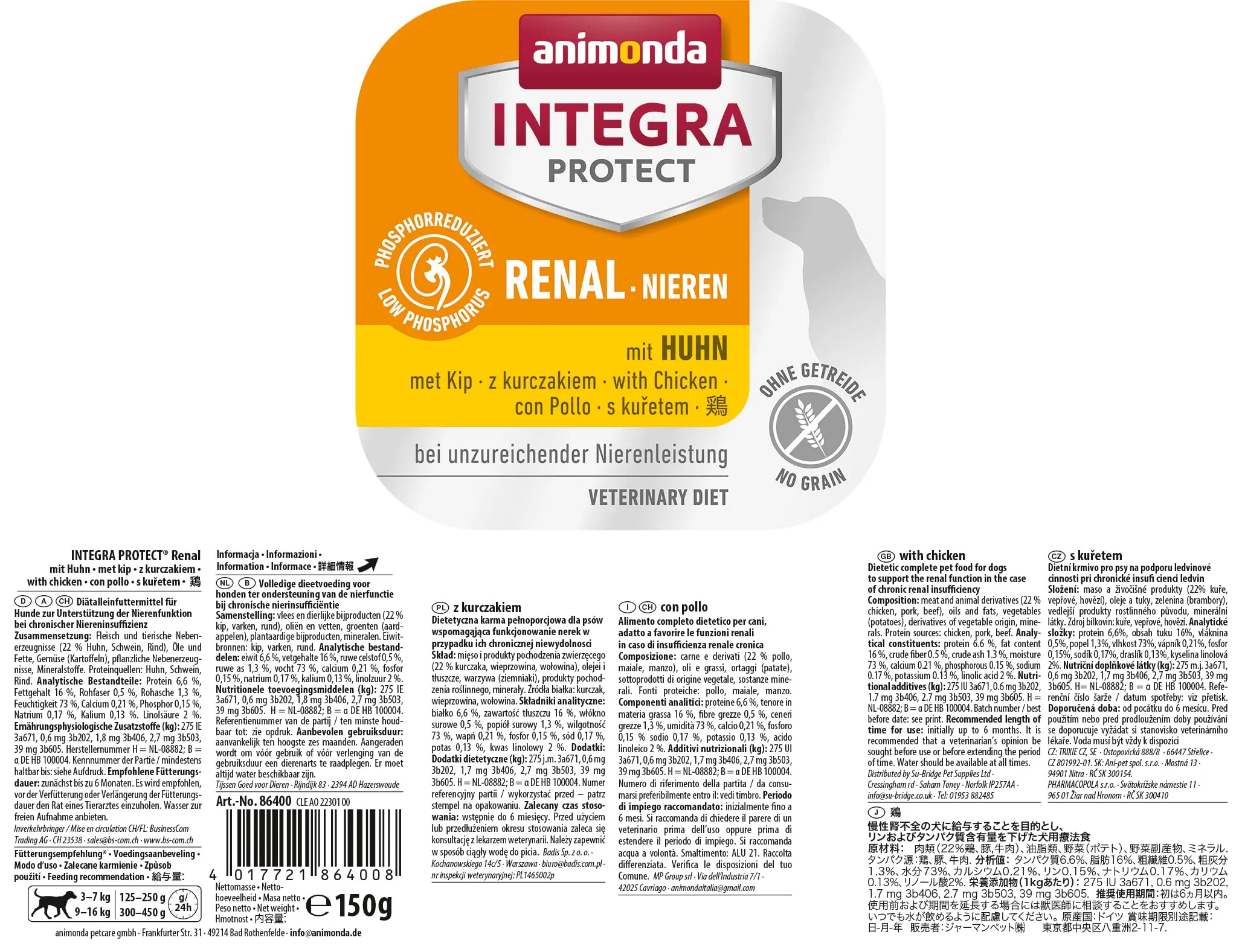 Animonda Integra Protect Renal per Cani con Pollo (11x 150g) - immagine 4