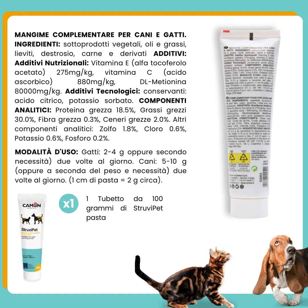 Camon StruviPet Pasta, Alimento Complementare per Cani e Gatti, 100g - immagine 9