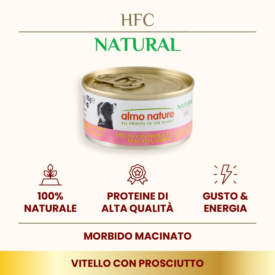 Almo Nature HFC Natural Alimento Umido per Cani Vitello con Prosciutto 95g - immagine 2
