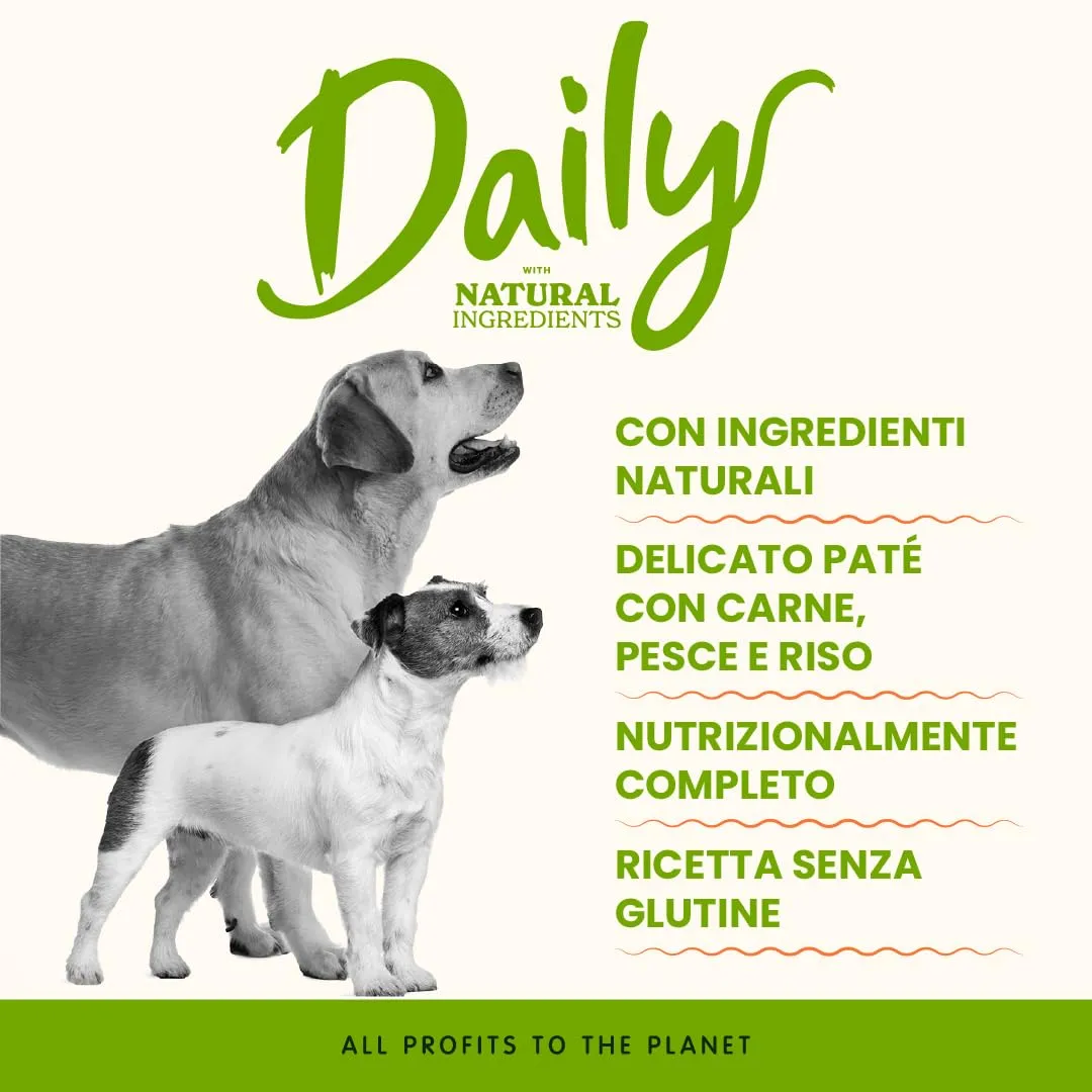 Almo Nature Daily con Pesce Bianco & Riso, Ricetta Senza Glutine, Cibo Umido per Cani Adulti, 9 x 300 g - immagine 2