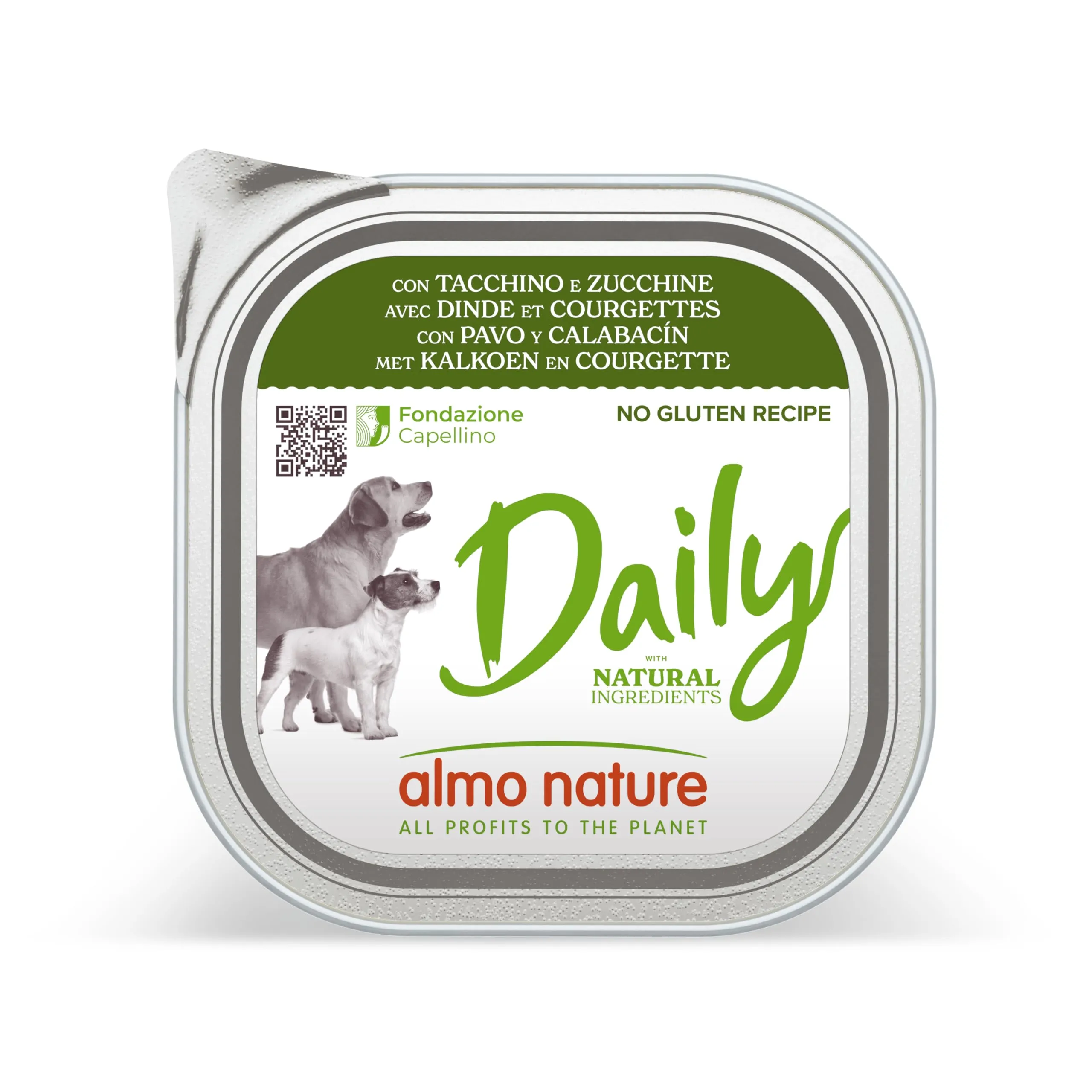 Almo Nature Daily Alimento Umido per Cani Adulti Tacchino e Zucchine 300g, Confezione da 9 - immagine 1