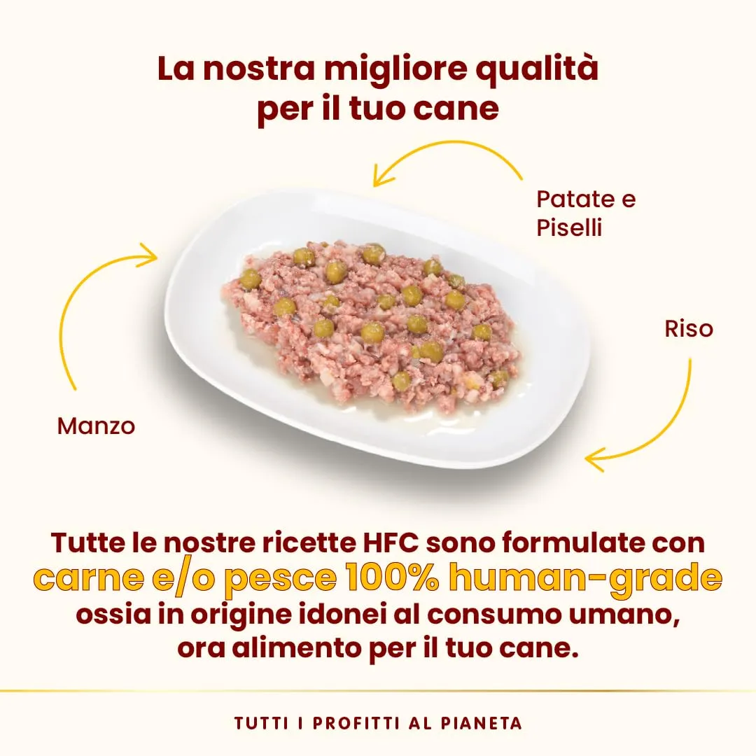 Almo Nature HFC Natural Alimento Umido per Cani Manzo con Patate e Piselli 95g, 24 Confezioni - immagine 3