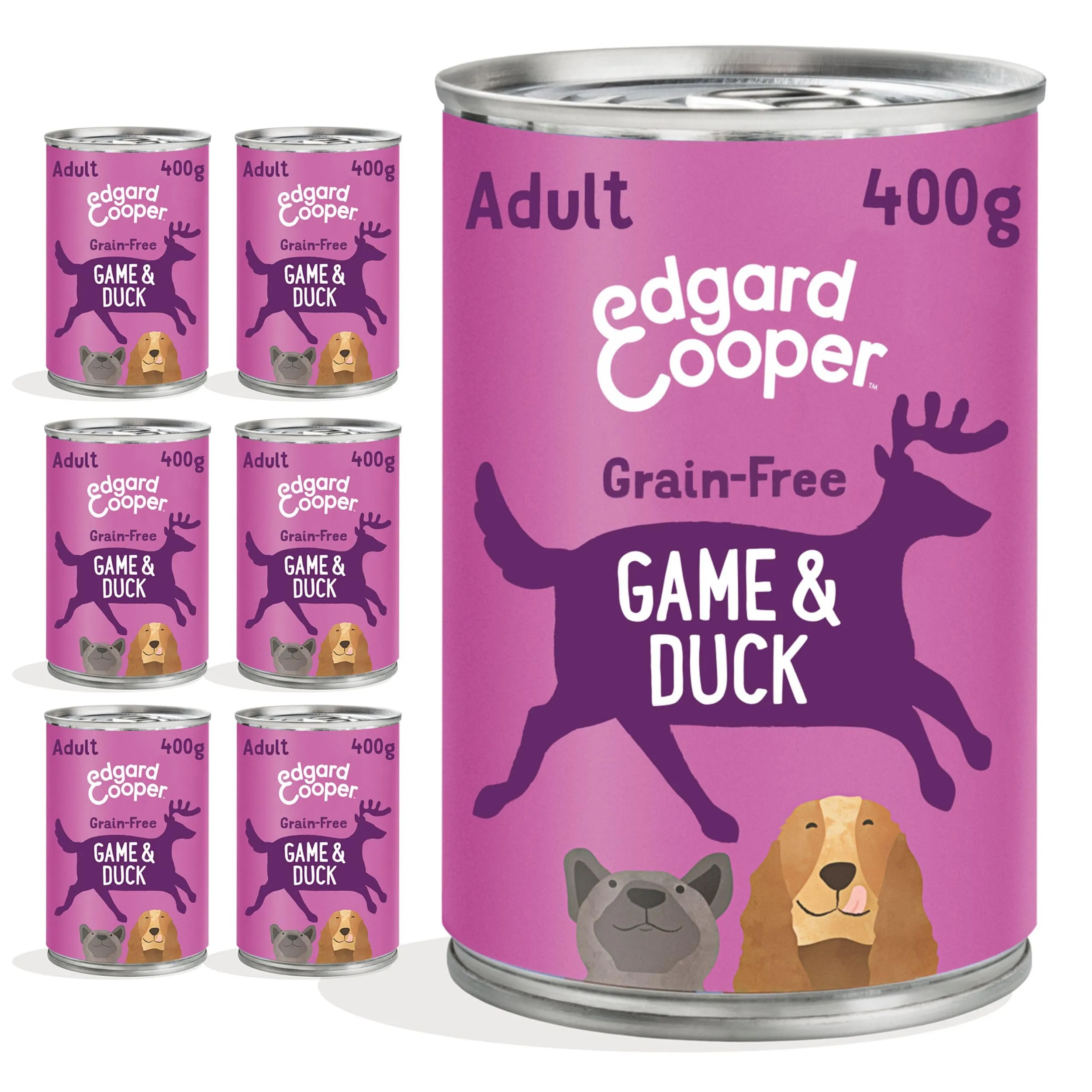 Edgard & Cooper Cibo Umido per Cani Adulti, Selvaggina/Anatra, 400g x 6 - immagine 1