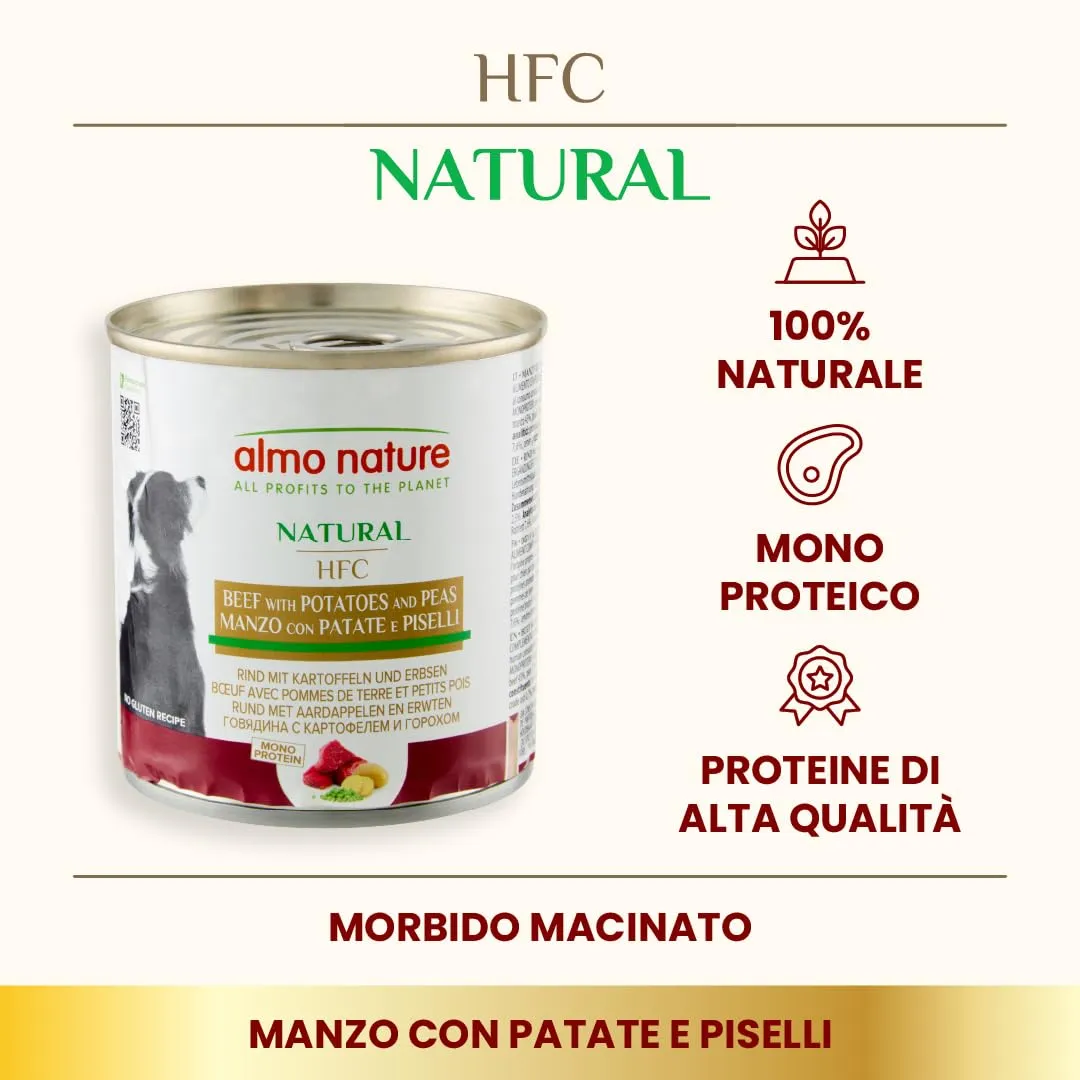 Almo Nature HFC Natural Alimento Umido per Cani Manzo con Patate e Piselli, 290g, Confezione da 12 - immagine 2
