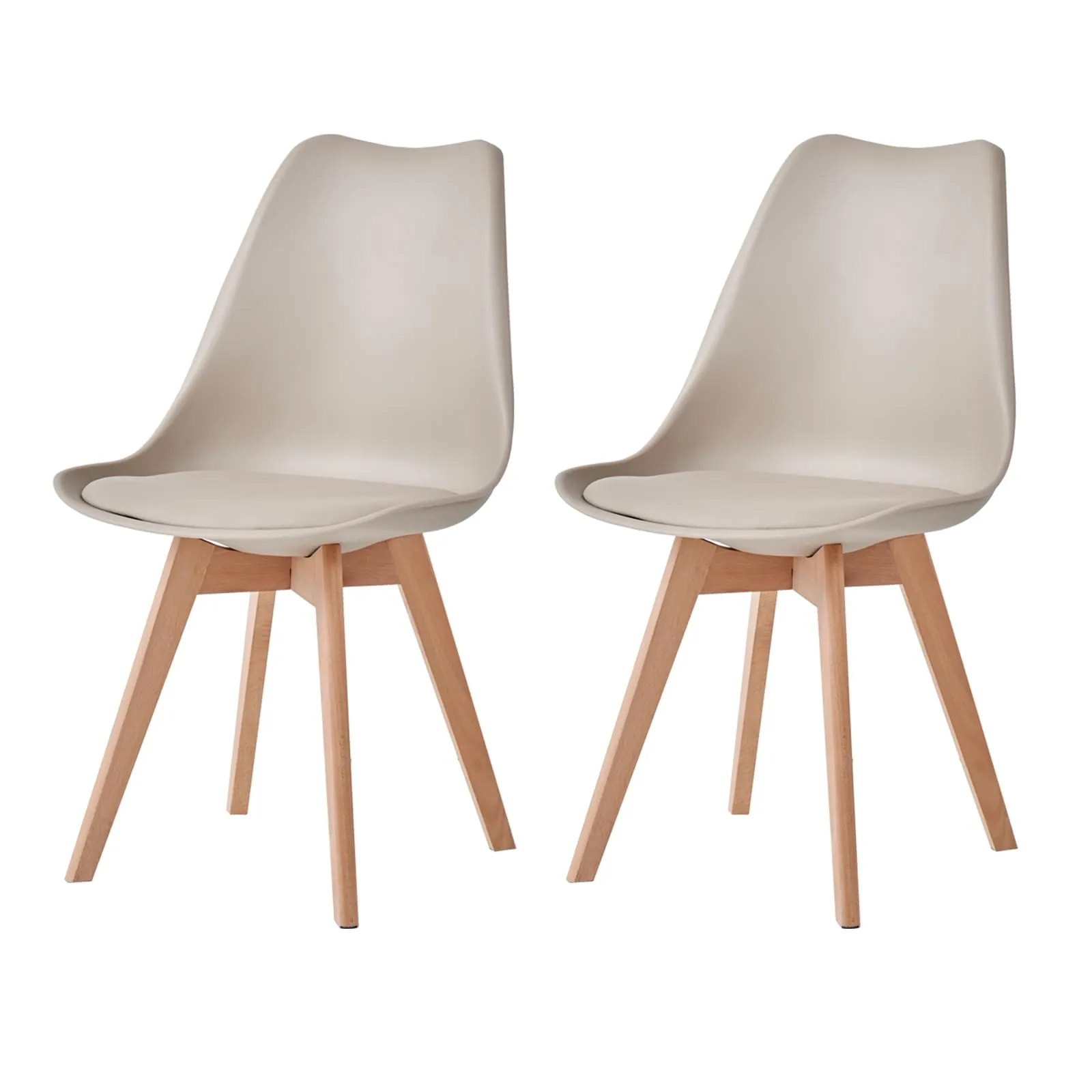 JZGORC Set di 2 Sedie da Pranzo Moderne con Cuscini Imbottiti e Gambe in Legno di Faggio - Cachi - immagine 1