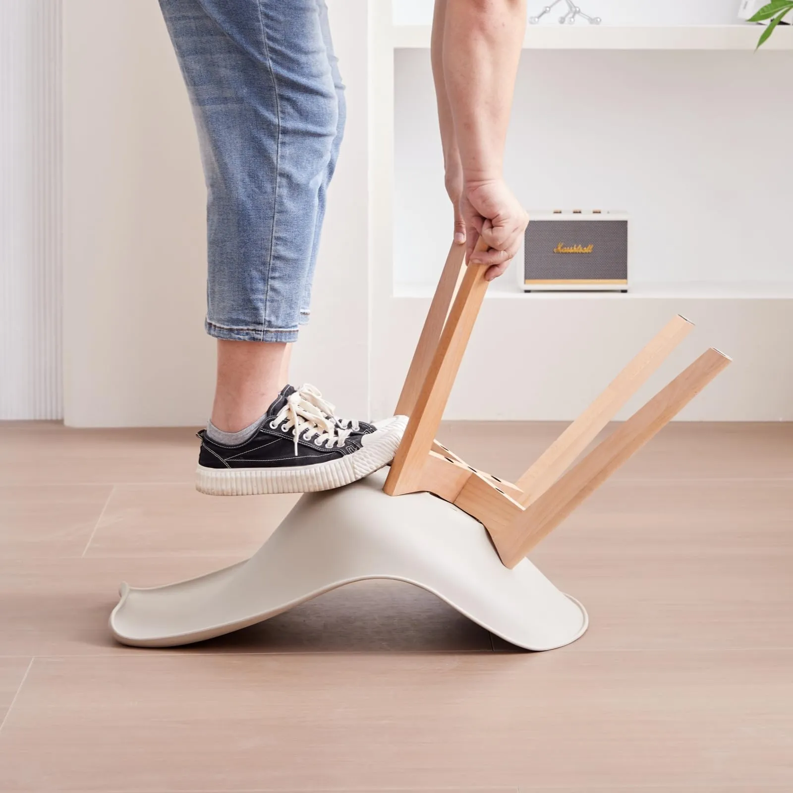 JZGORC Set di 2 Sedie da Pranzo Moderne con Cuscini Imbottiti e Gambe in Legno di Faggio - Cachi - immagine 7
