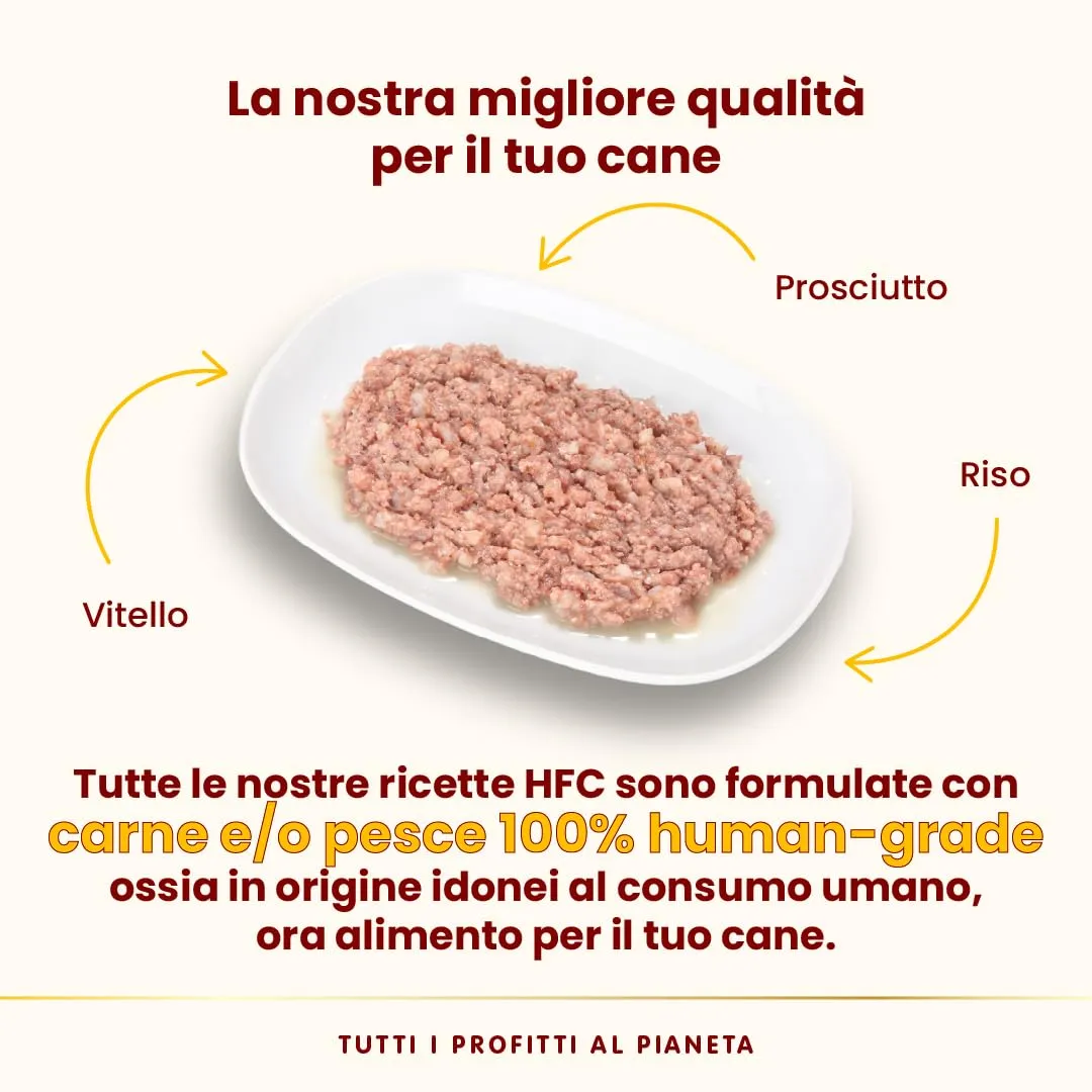 Almo Nature HFC Natural Alimento Umido per Cani Vitello con Prosciutto 290g, Confezione da 12 - immagine 3