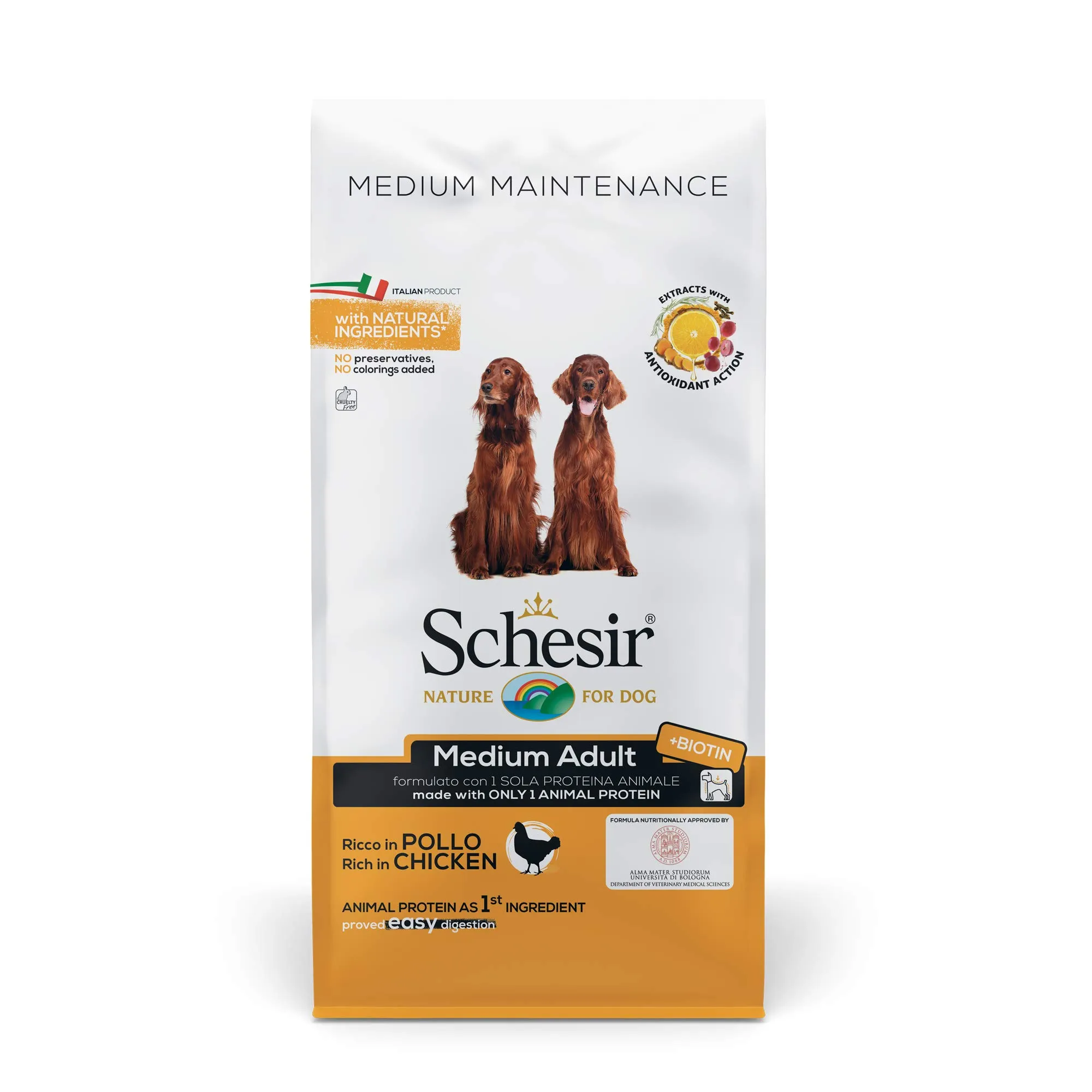 Schesir Cibo Secco per Cani Adulti di Media Taglia al Gusto Pollo, Linea Mantenimento, 12 kg - immagine 1