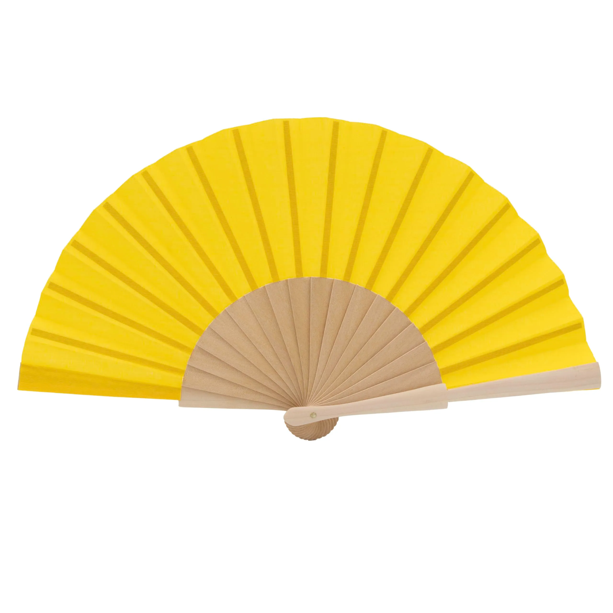 MAPIMANIA Ventaglio Giallo in Tessuto e Legno, Pieghevole, 42 cm - immagine 1