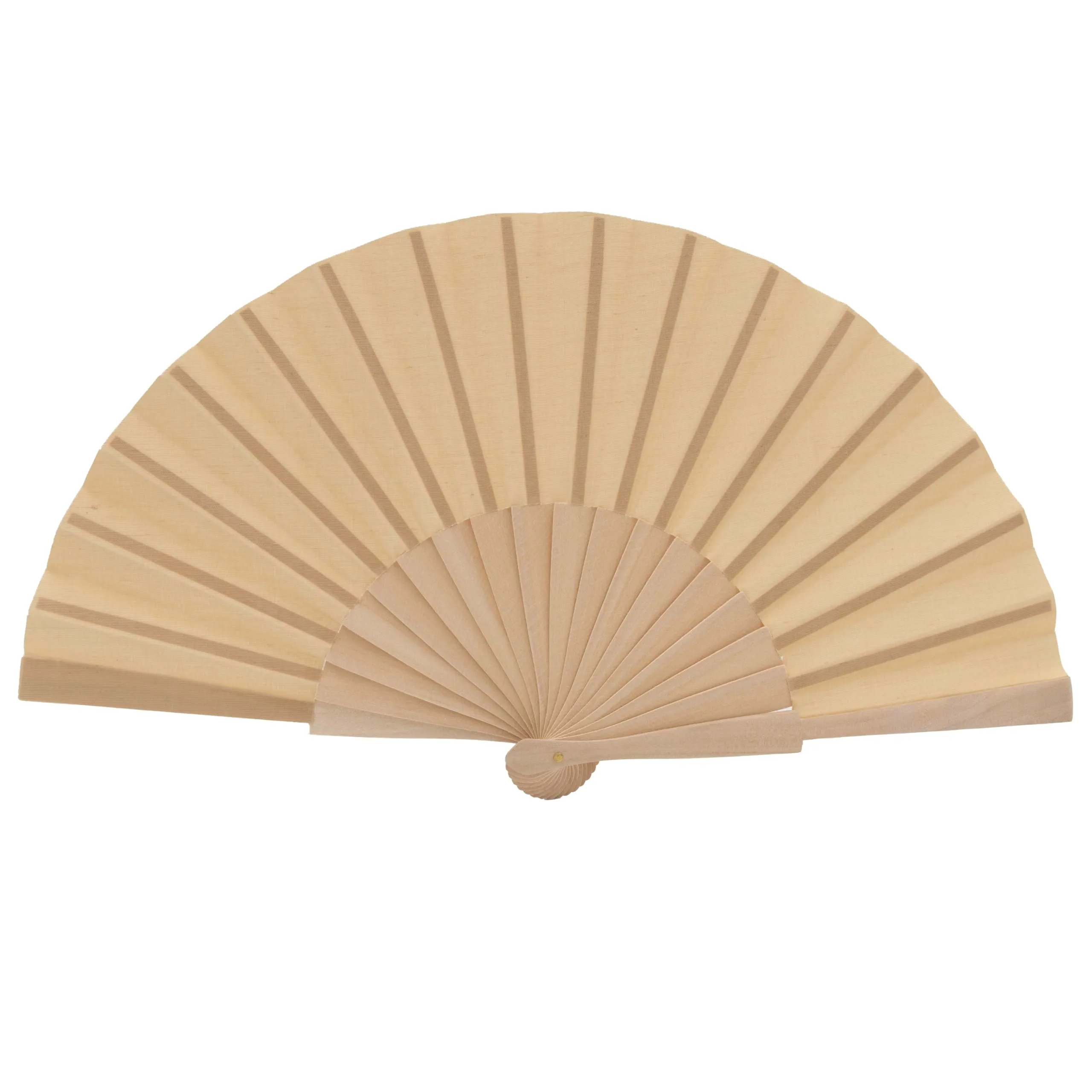 MAPIMANIA Ventaglio Pieghevole in Tessuto e Legno, Beige, Taglia Unica - immagine 1