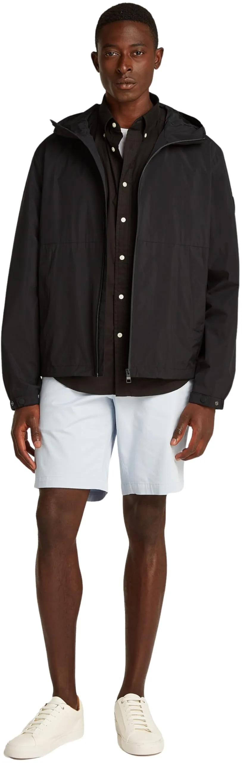 Tommy Hilfiger Branded Hooded Windbreaker Jacket, Nero (Black), S - immagine 4