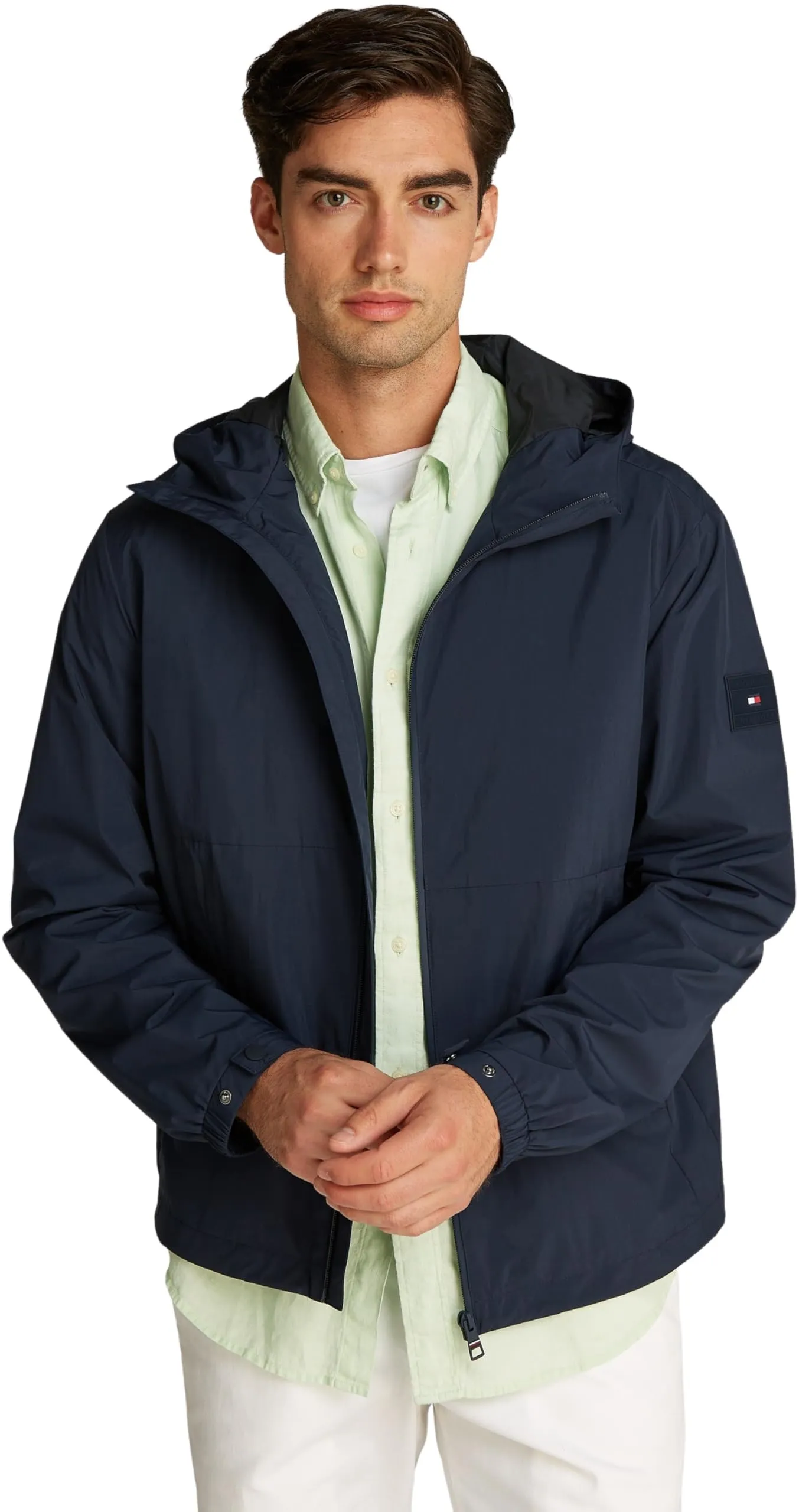 Tommy Hilfiger Giacca a Vento Hooded Sportiva, Blu Desert Sky, 3XL - immagine 1
