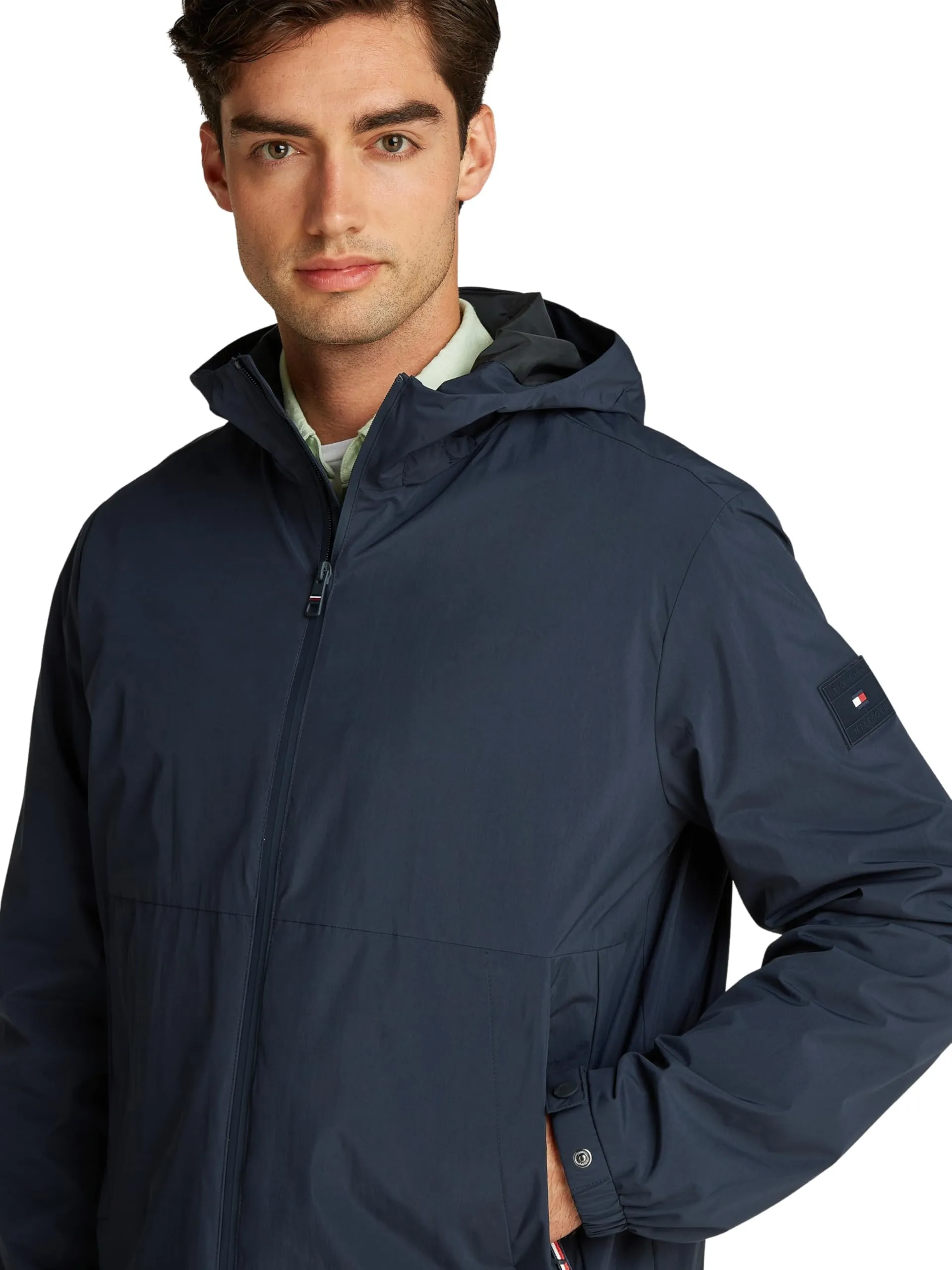 Tommy Hilfiger Giacca a Vento Branded Hooded Sportiva, Blu (Desert Sky), XL - immagine 3