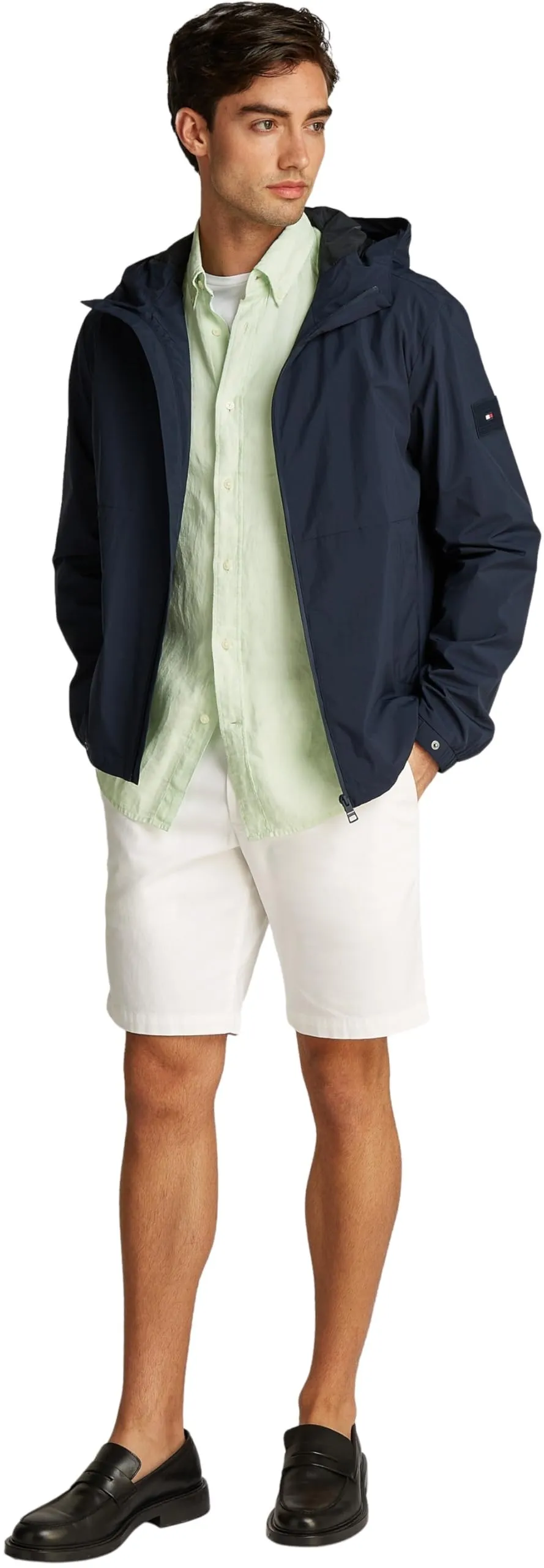 Tommy Hilfiger Giacca a Vento con Cappuccio, Blu Desert Sky, L - immagine 6