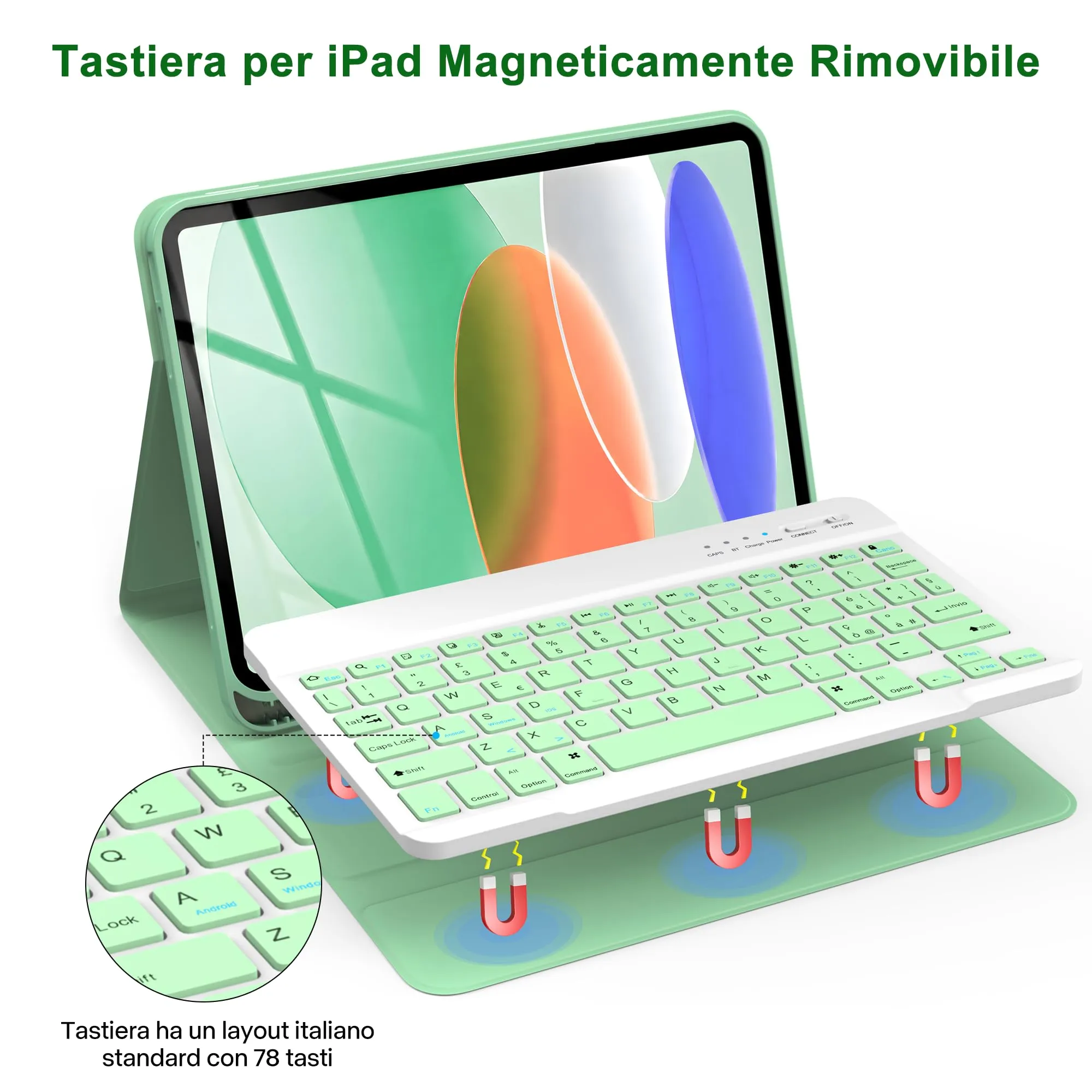 TQQ Cover con Tastiera per iPad 11 Generazione 2025 / 10 Generazione 2022 (10.9"/11") - immagine 5