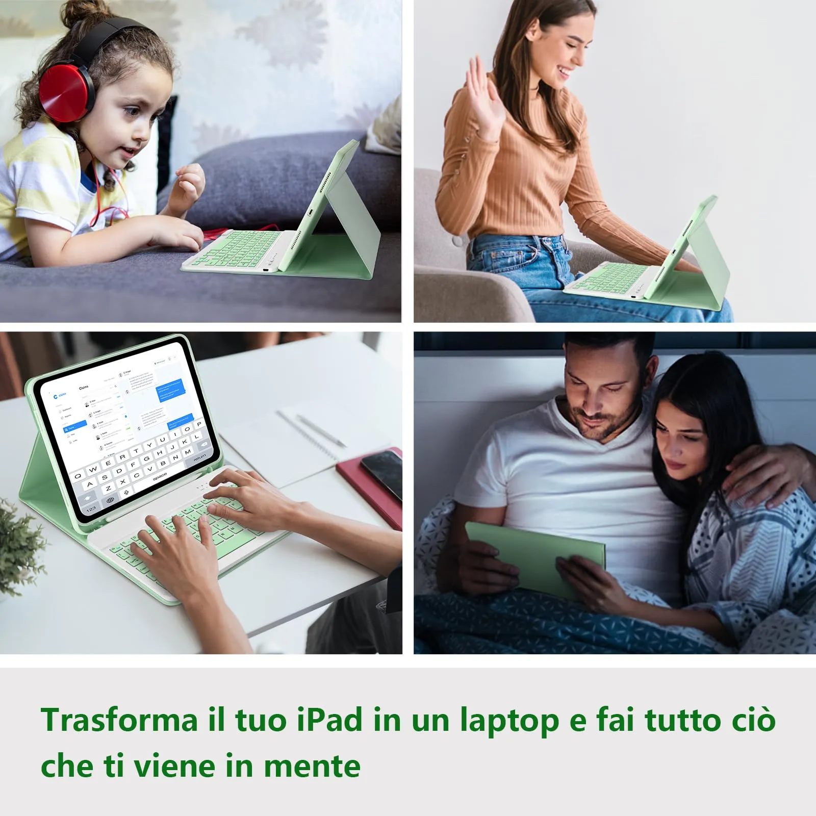 TQQ Cover con Tastiera per iPad 11 Generazione 2025 / 10 Generazione 2022 (10.9"/11") - immagine 7