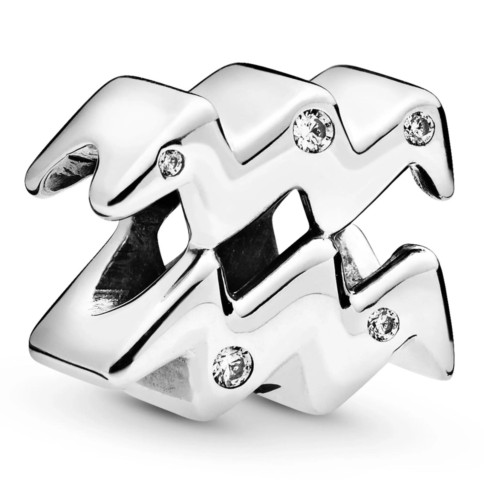 Pandora Ciondolo Segno dell'Acquario in Argento Sterling con Zirconia Cubica Trasparente - immagine 2