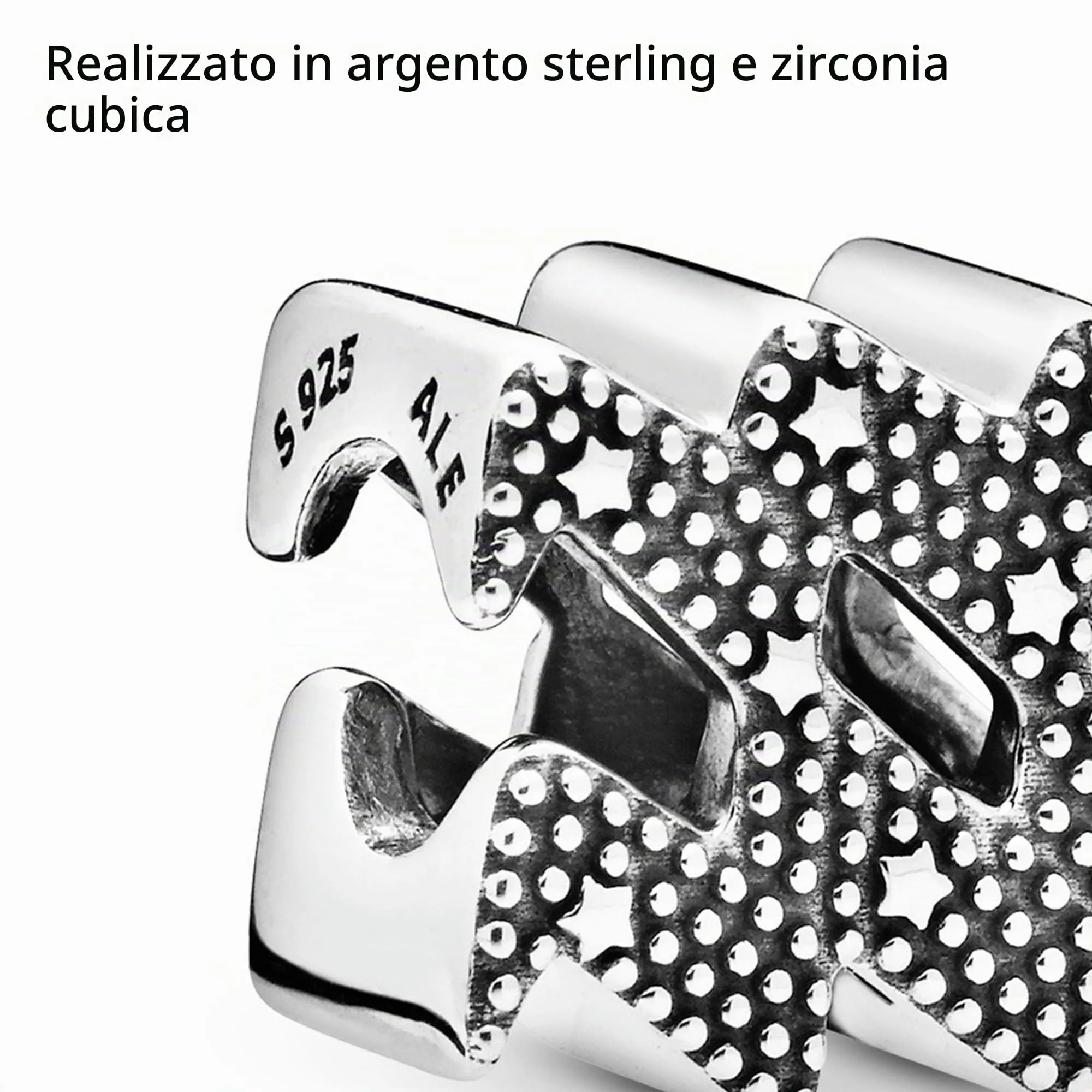 Pandora Ciondolo Segno dell'Acquario in Argento Sterling con Zirconia Cubica Trasparente - immagine 5