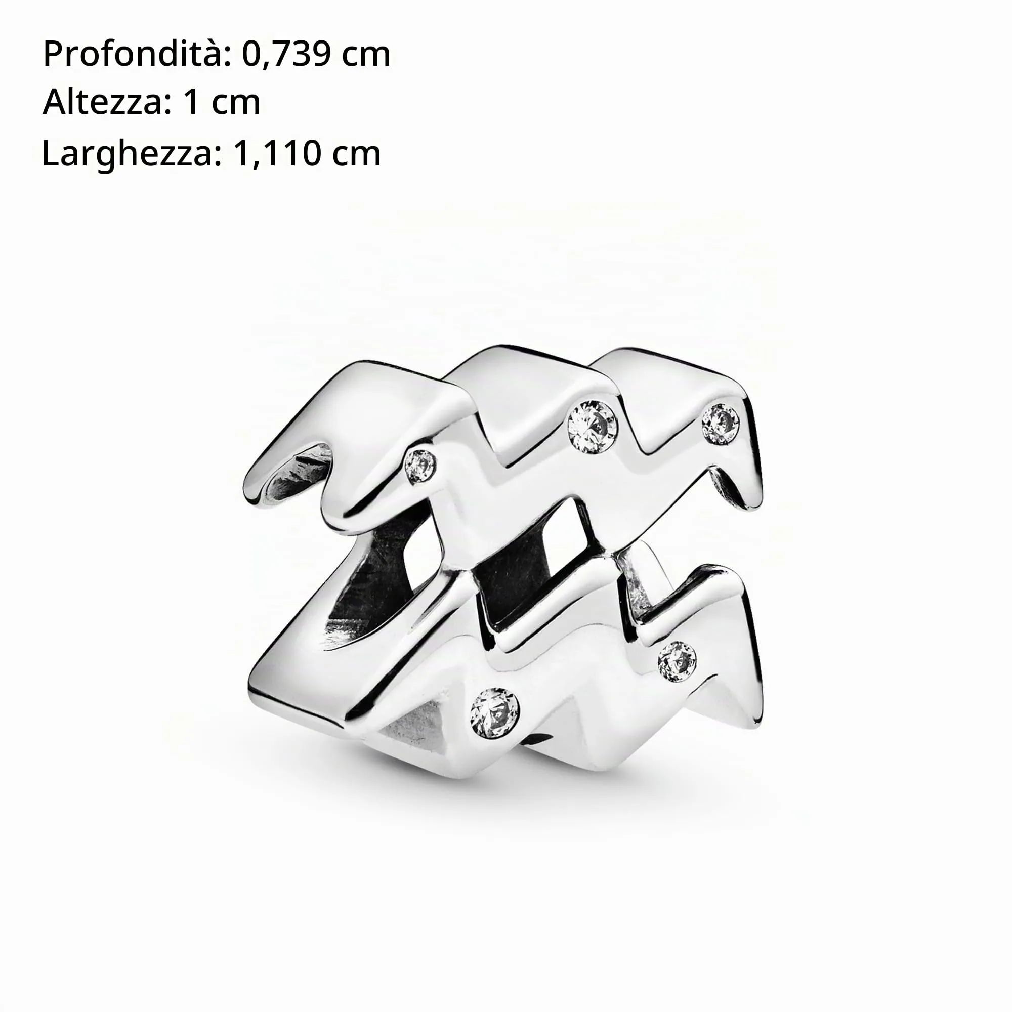 Pandora Ciondolo Segno dell'Acquario in Argento Sterling con Zirconia Cubica Trasparente - immagine 7