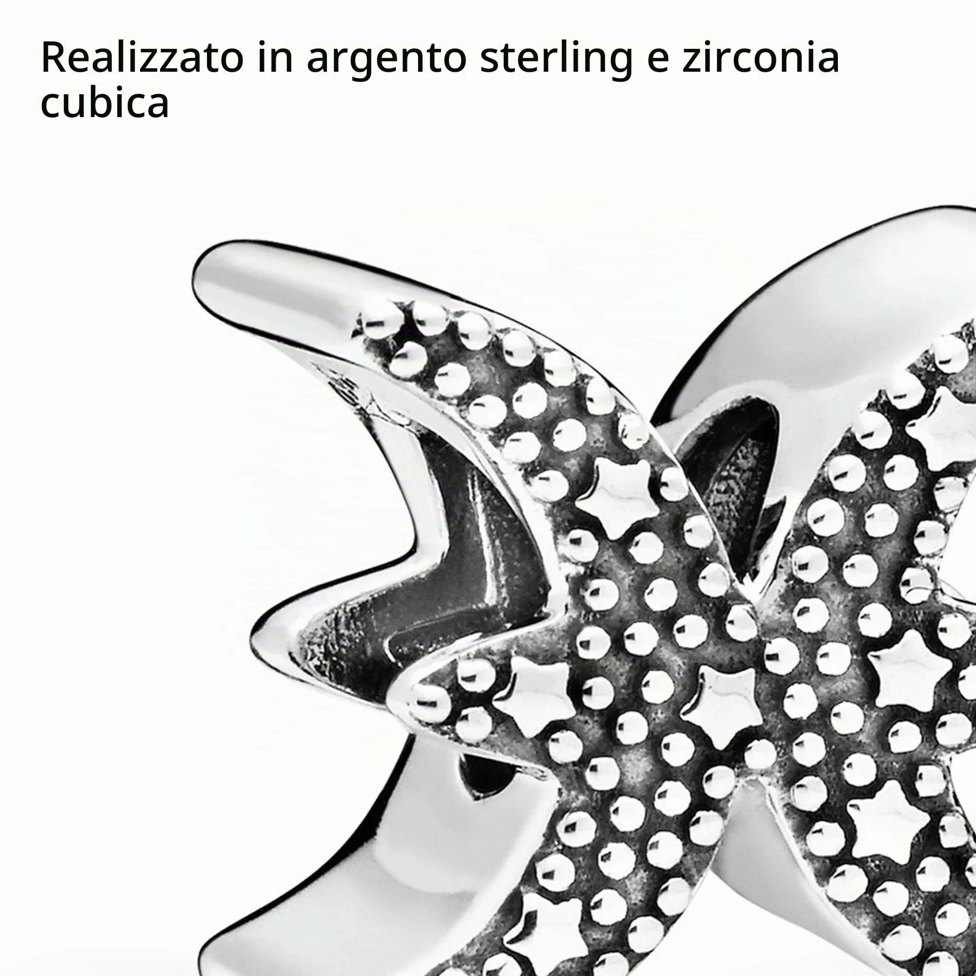 Pandora Ciondolo Segno dei Pesci in Argento Sterling con Zirconia Cubica Trasparente - immagine 5