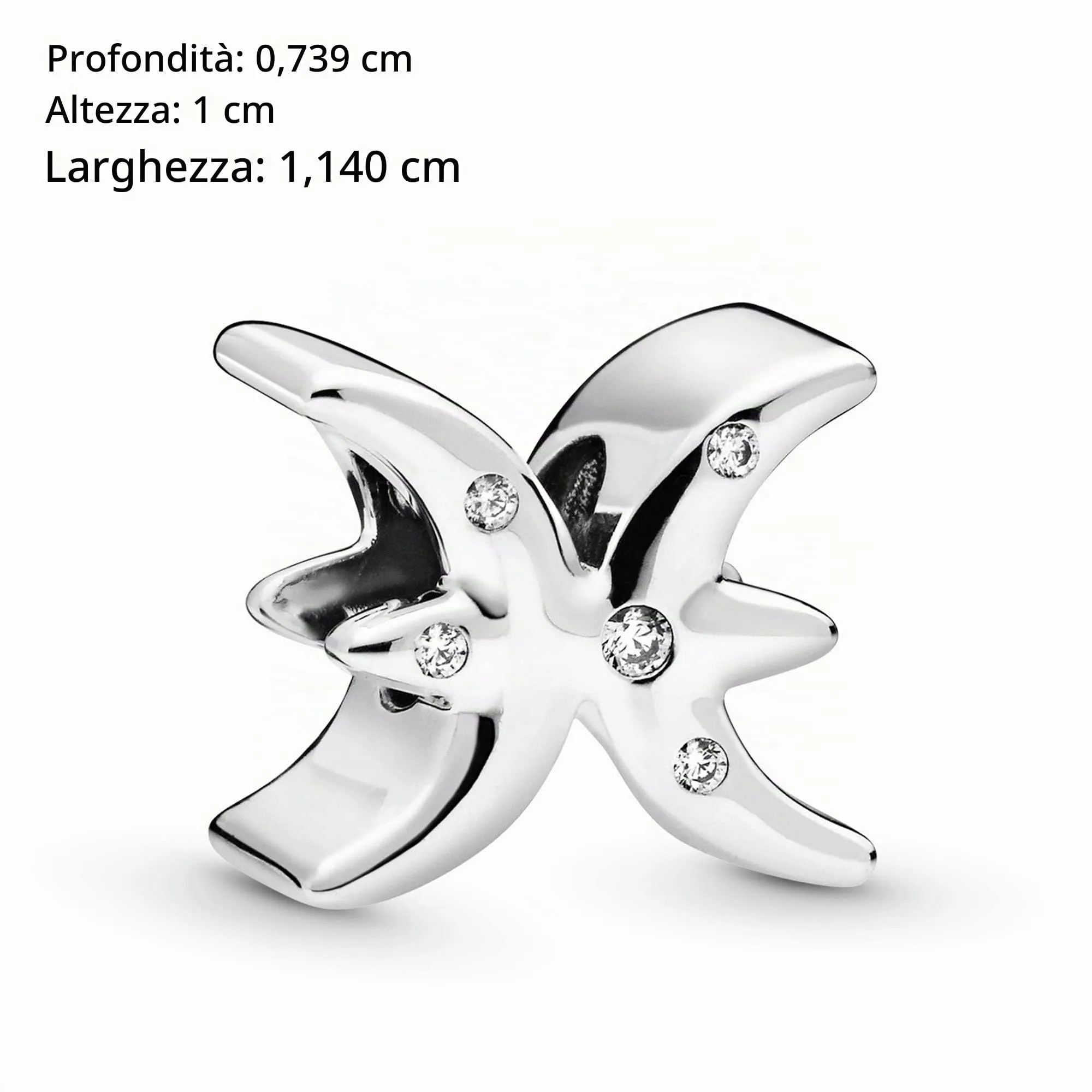 Pandora Ciondolo Segno dei Pesci in Argento Sterling con Zirconia Cubica Trasparente - immagine 7