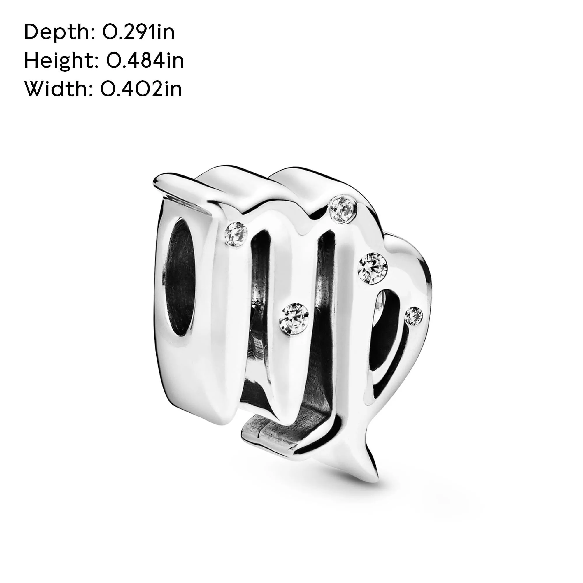 Pandora Ciondolo Segno della Vergine in Argento Sterling e Zirconia Cubica Trasparente 798417C01 - immagine 6
