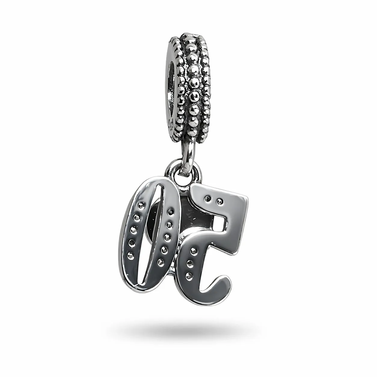 MariaFonte Charm Numero 50 in Argento 925 e Zirconia Bianca per Bracciali e Collane - immagine 5