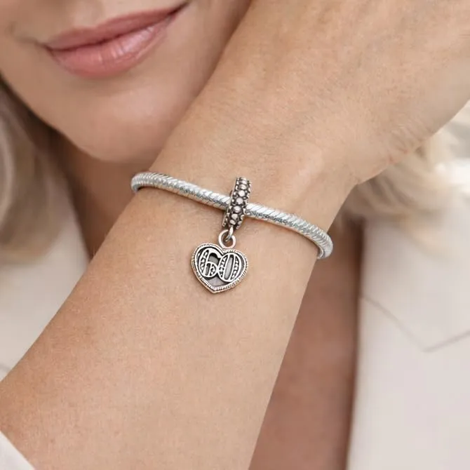 MariaFonte Charm Numero 60 in Argento 925 e Zirconia per Bracciali e Collane - immagine 2