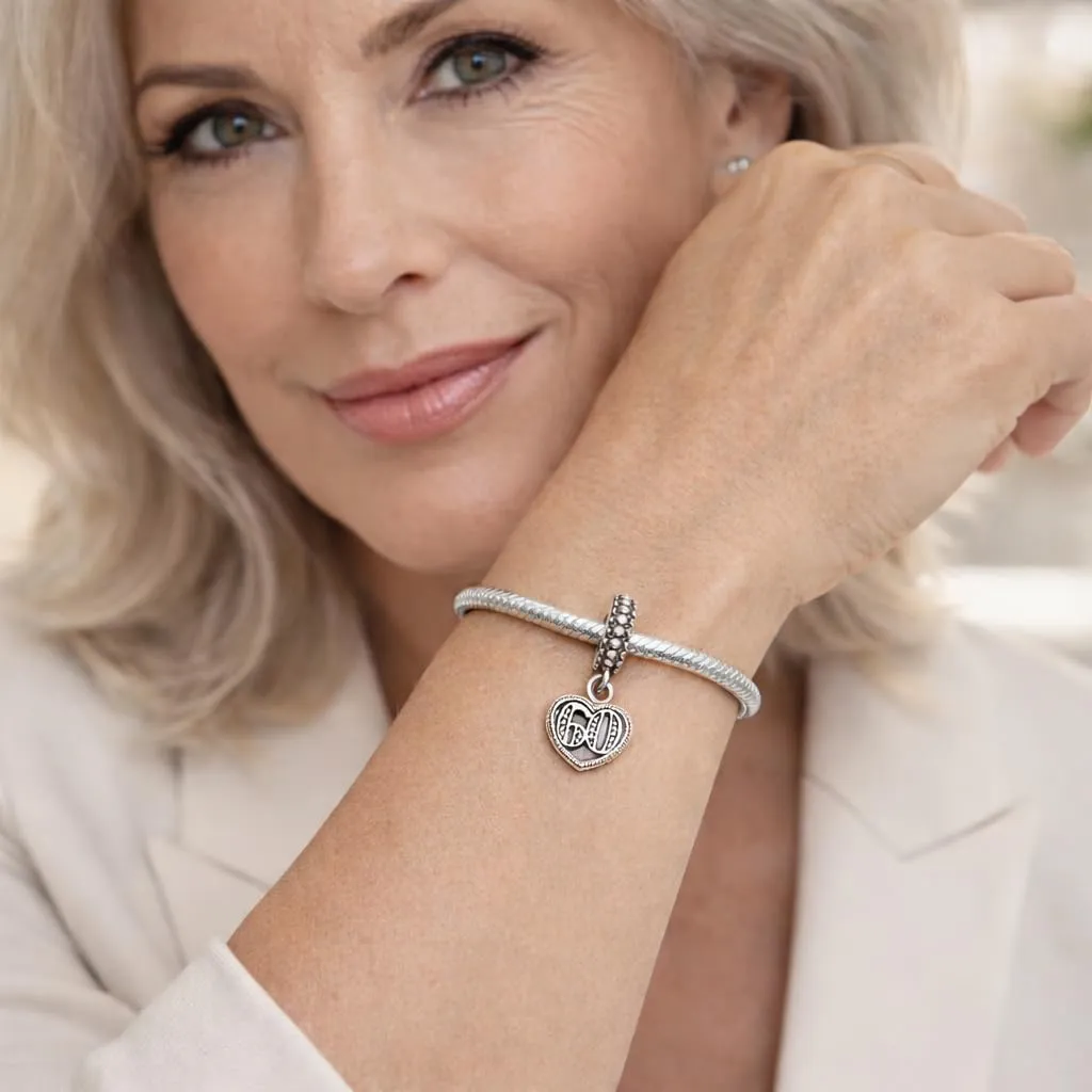 MariaFonte Charm Numero 60 in Argento 925 e Zirconia per Bracciali e Collane - immagine 4