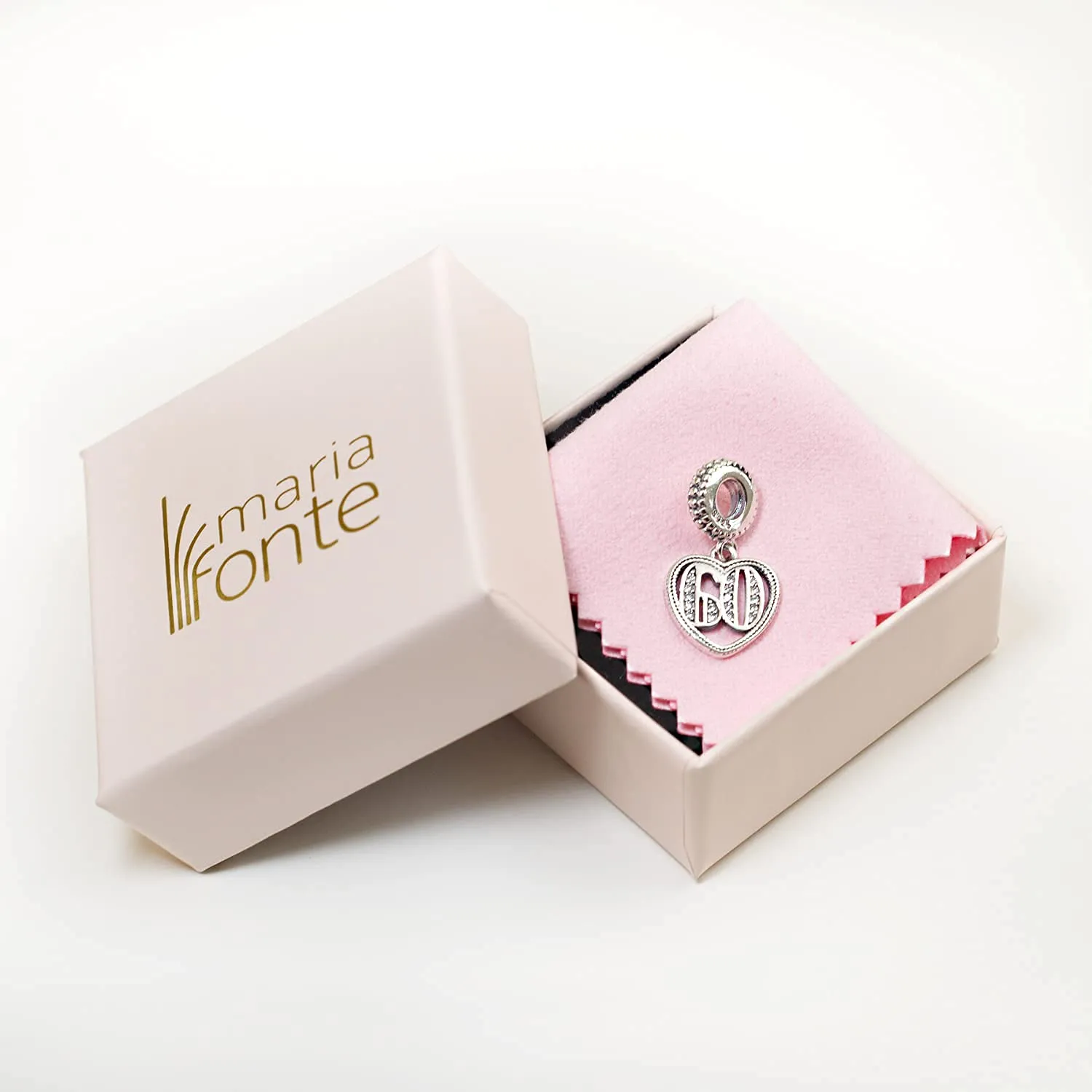 MariaFonte Charm Numero 60 in Argento 925 e Zirconia per Bracciali e Collane - immagine 6