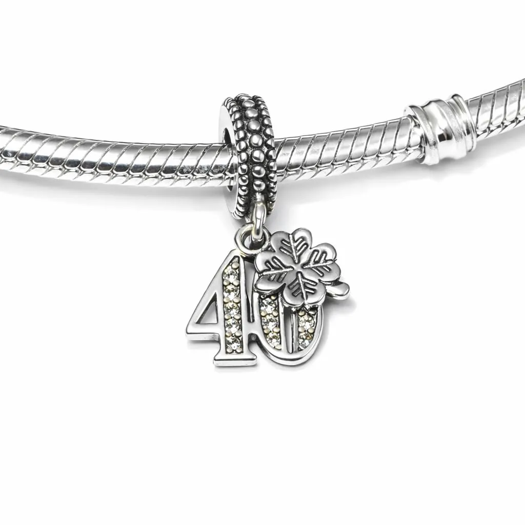 MariaFonte Charm Numero 40 in Argento 925 e Zirconia per Bracciali e Collane - immagine 3