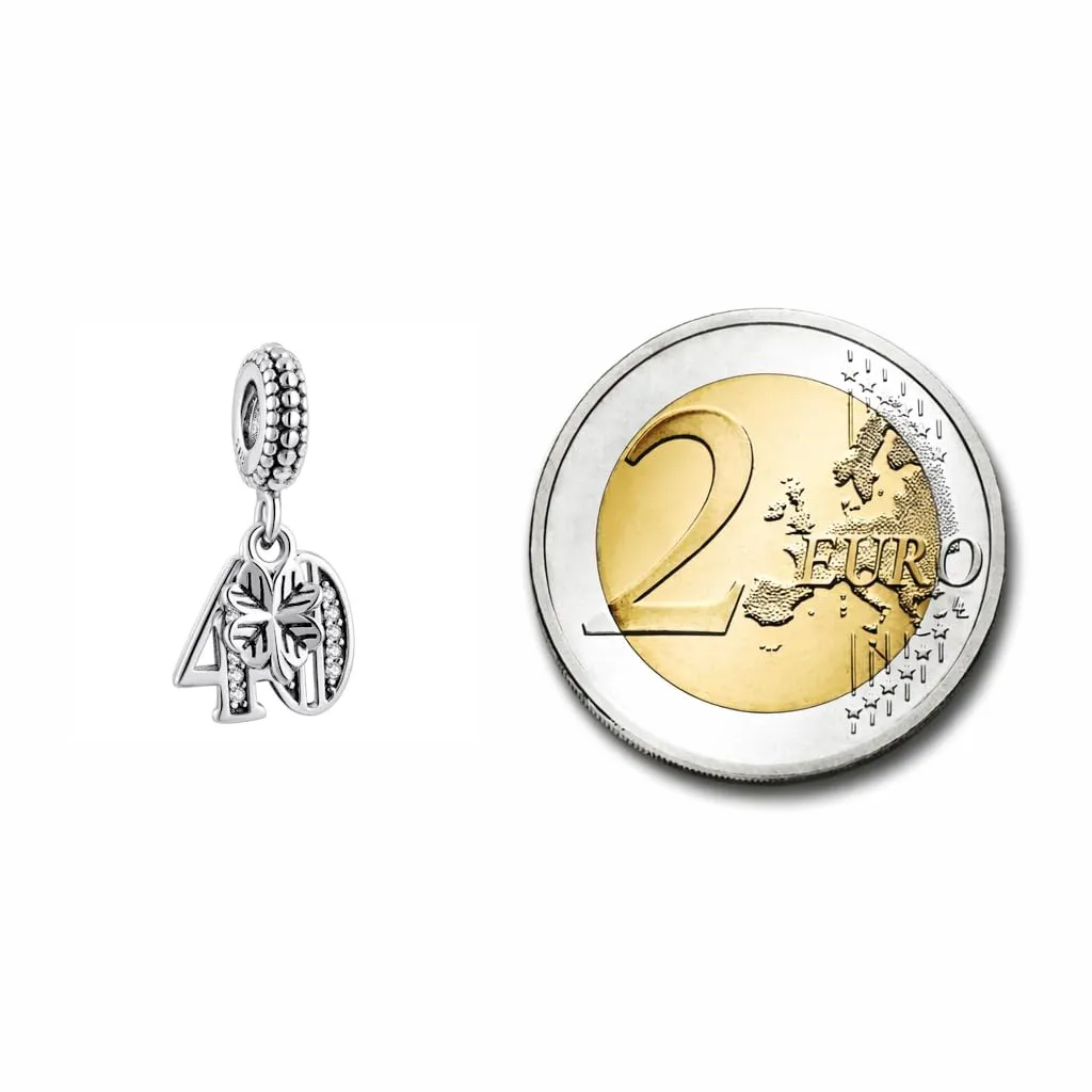 MariaFonte Charm Numero 40 in Argento 925 e Zirconia per Bracciali e Collane - immagine 5