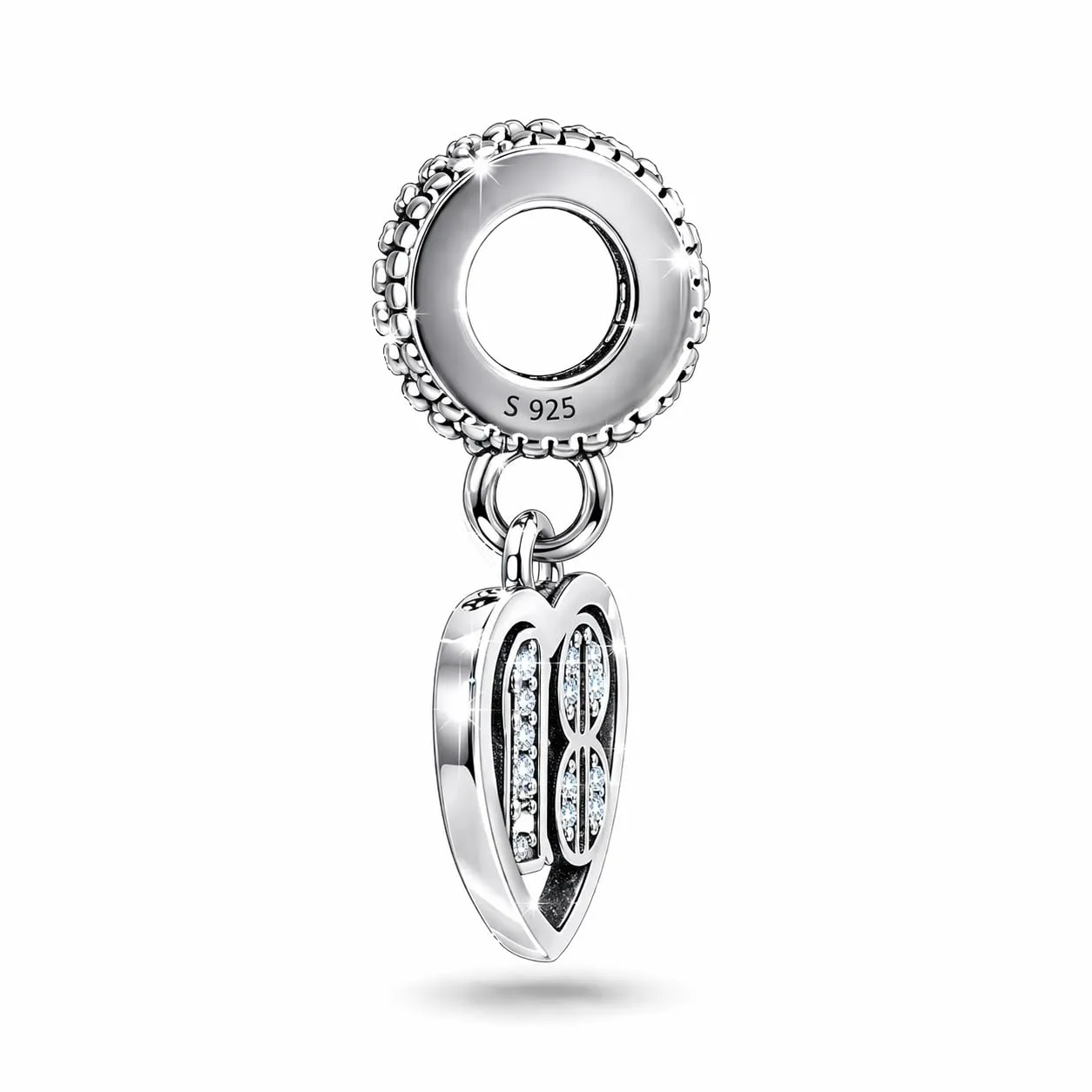 MariaFonte Charm Numero 18 in Argento 925 e Zirconia Bianca per Bracciale e Collana - immagine 5