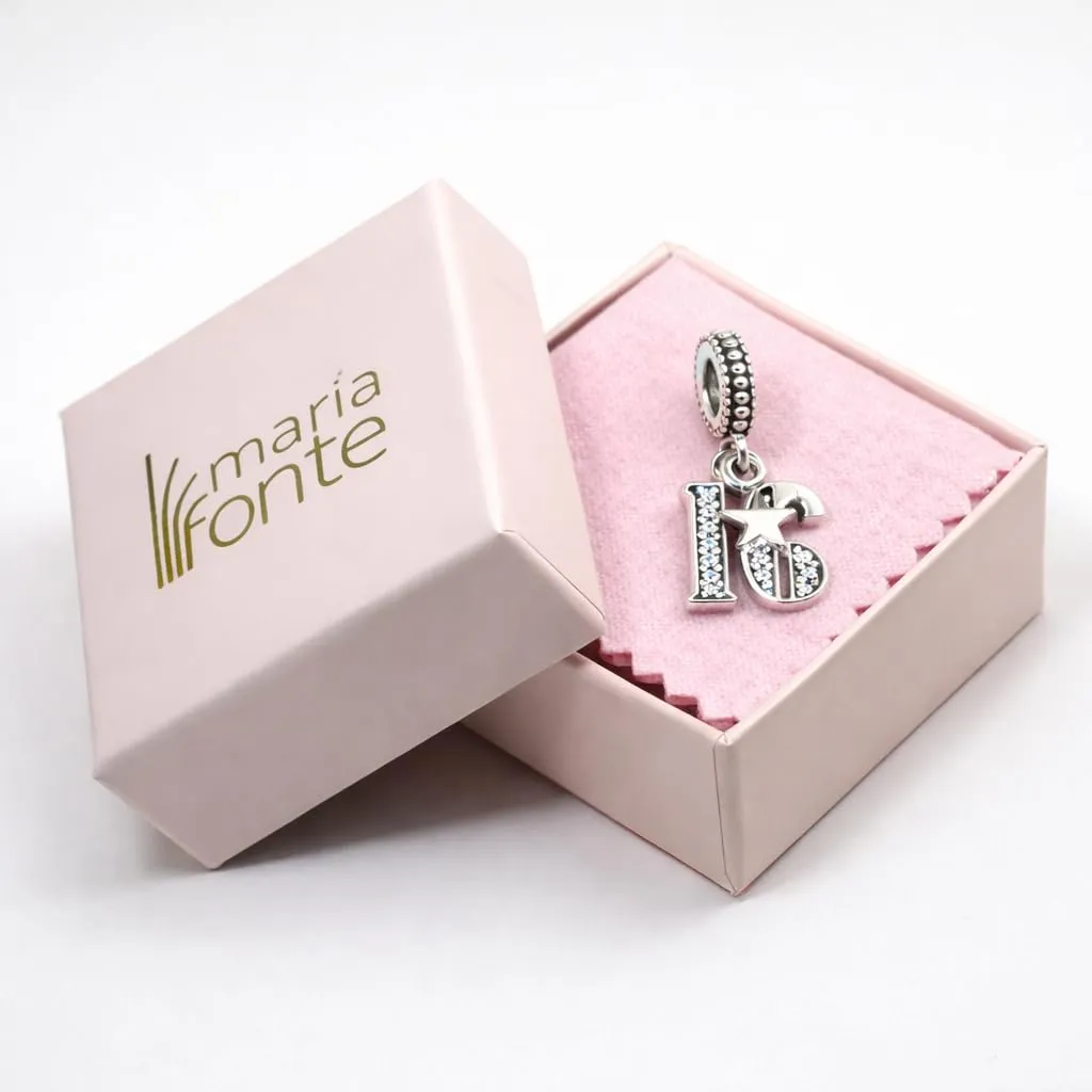 MariaFonte Charm Numero 16 in Argento 925 e Zirconi Cubici MF16AN - immagine 6
