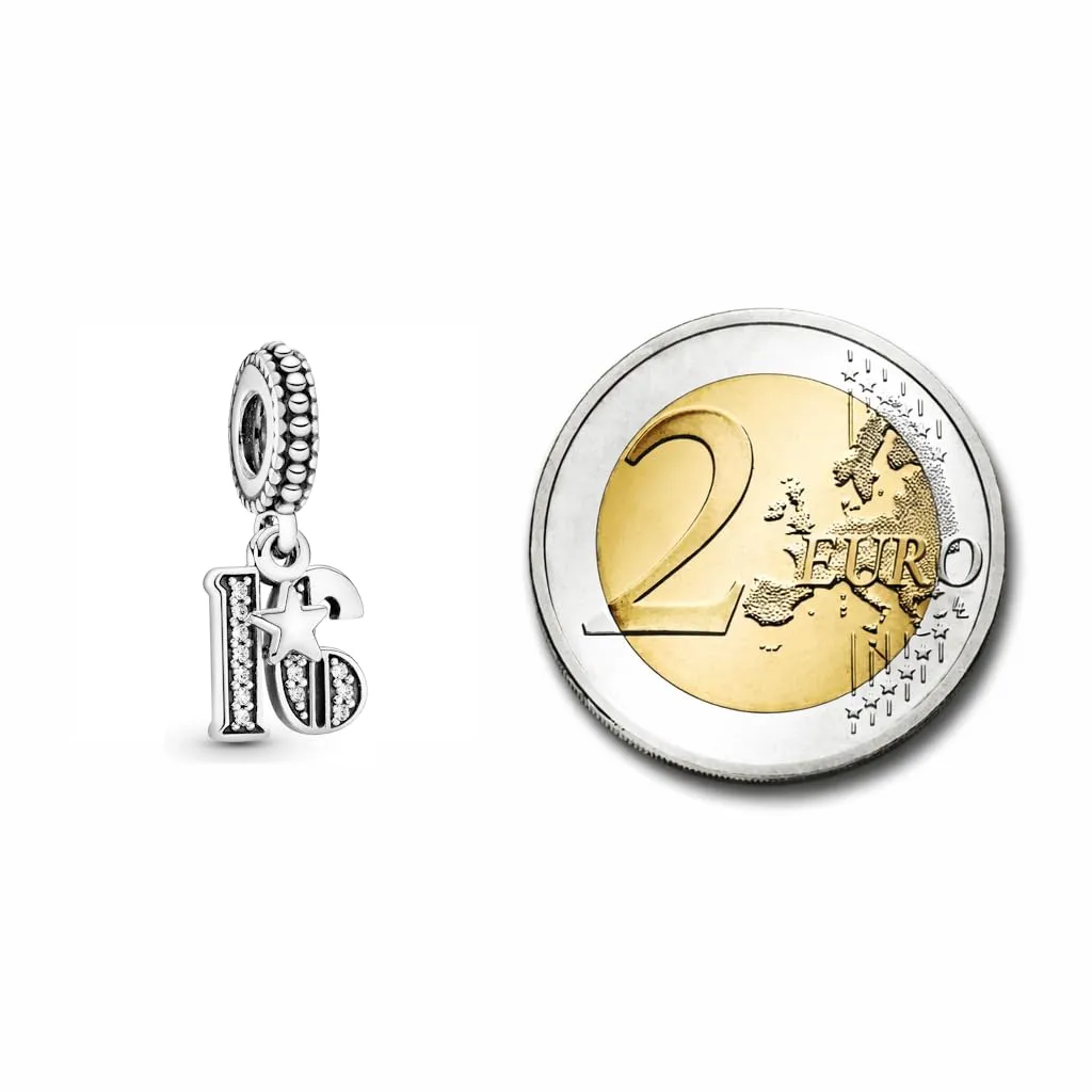 MariaFonte Charm Numero 16 in Argento 925 e Zirconi Cubici MF16AN - immagine 9