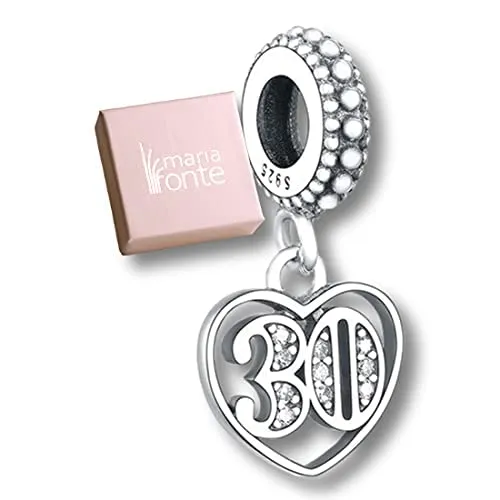 MariaFonte Charm Numero 30 in Argento 925 e Zirconia per Bracciali e Collane - immagine 9