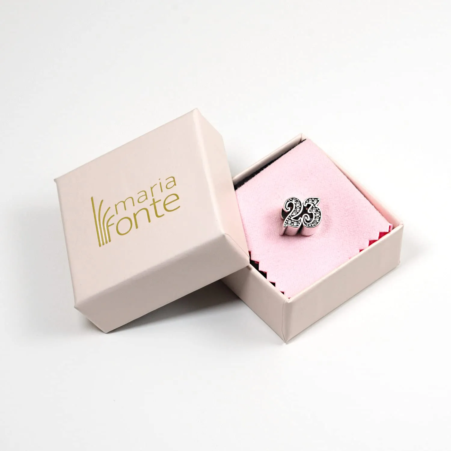 MariaFonte Charm Numero 23 in Argento Sterling e Zirconia Bianca - immagine 6