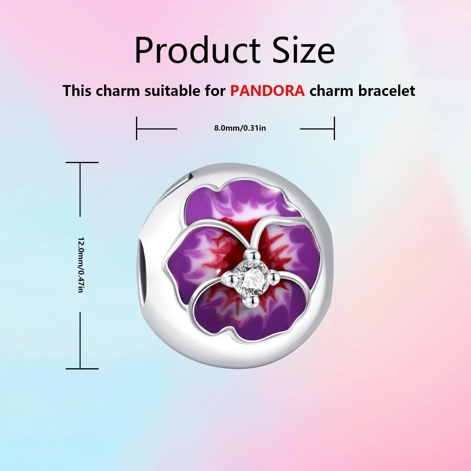 XWN Ciondolo in Argento Sterling 925 con Cubic Zirconia per Braccialetti e Collane Europee - immagine 2