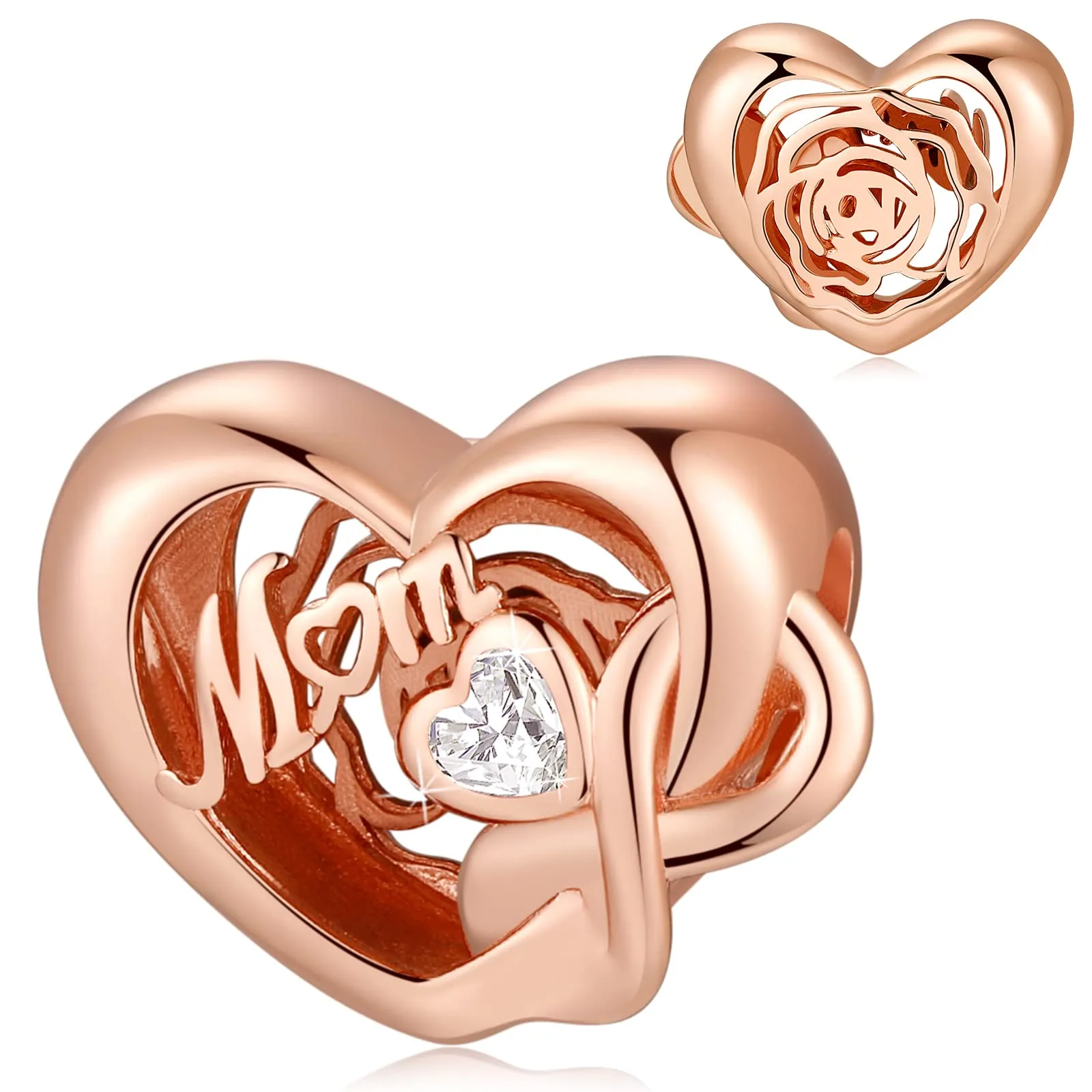 XWN Ciondolo in Argento Sterling 925 con Cubic Zirconia per Bracciali e Collane Europei - immagine 1