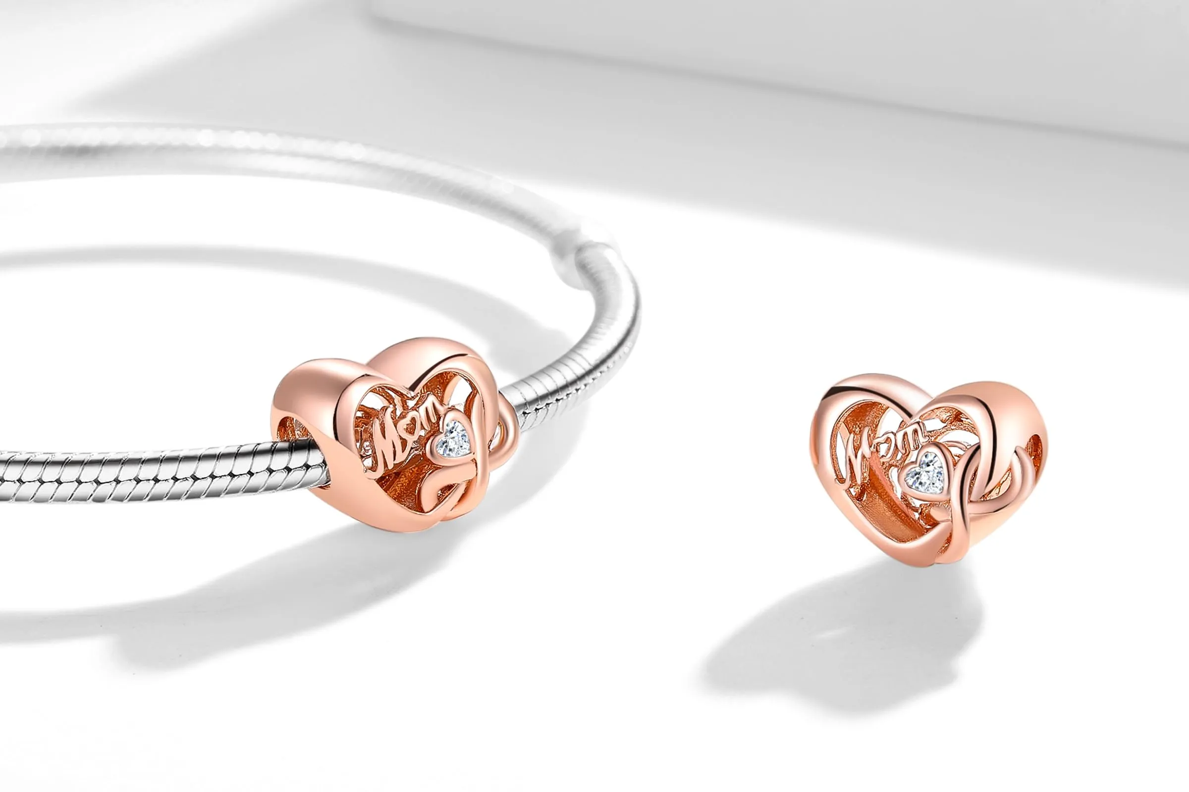 XWN Ciondolo in Argento Sterling 925 con Cubic Zirconia per Bracciali e Collane Europei - immagine 2