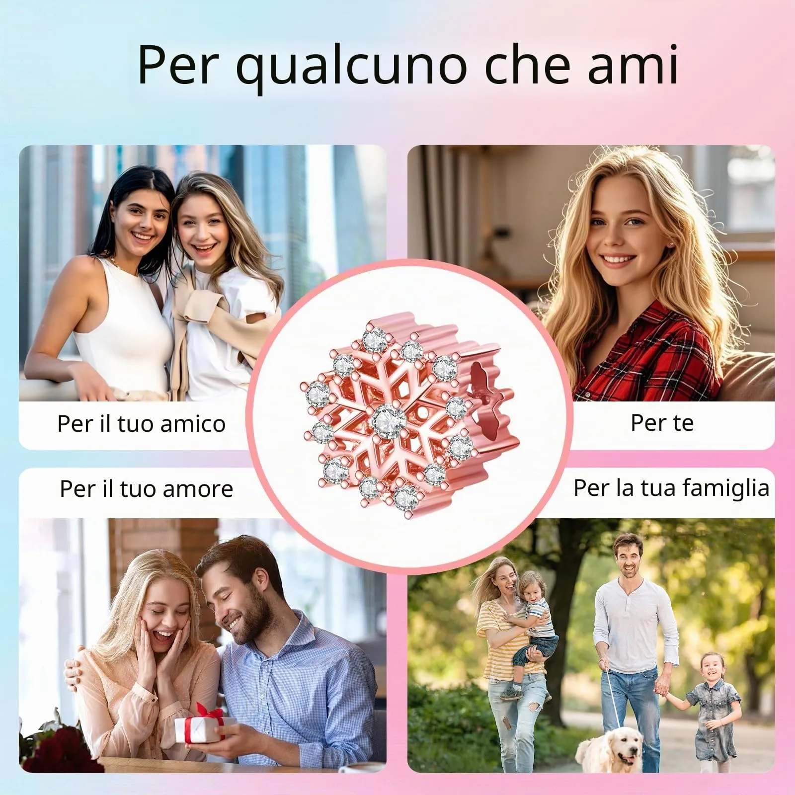XWN Ciondolo in Argento Sterling 925 con Cubic Zirconia per Braccialetti e Collane Europee - immagine 9