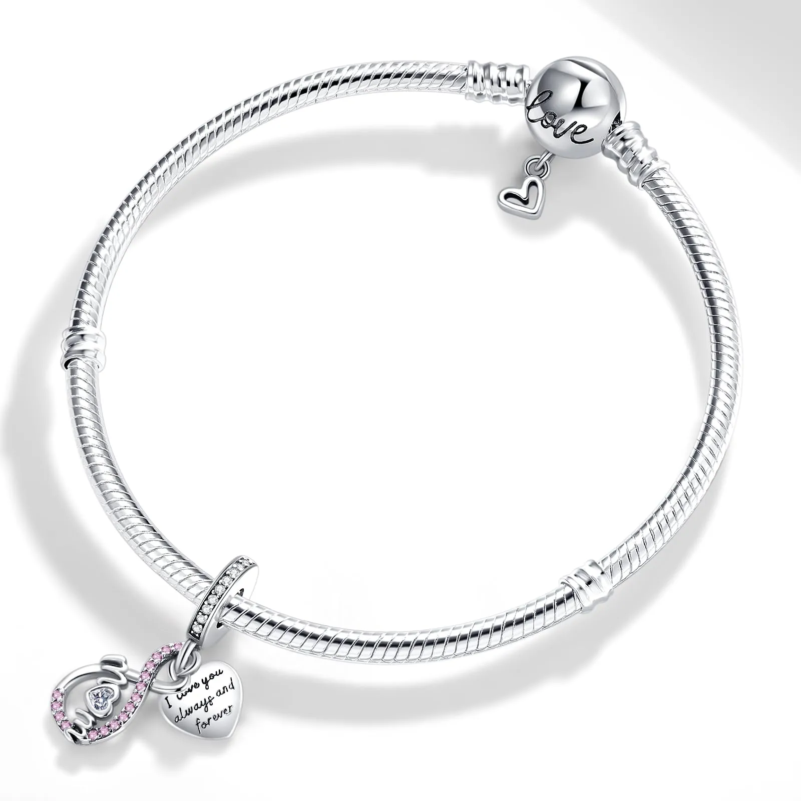XWN Ciondolo in Argento Sterling 925 con Cubic Zirconia per Braccialetti e Collane Europee - immagine 3