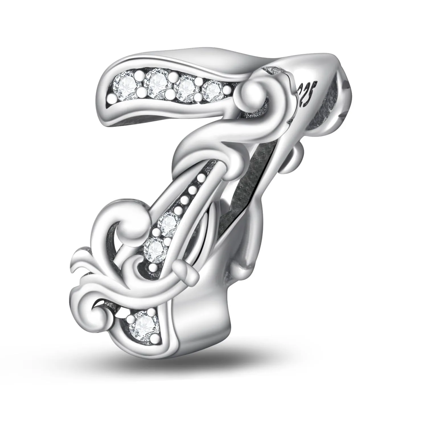 XWN Bead Charm Ciondolo in Argento Sterling 925 con Cubic Zirconia per Braccialetti Pandora e Collane Europee - immagine 1