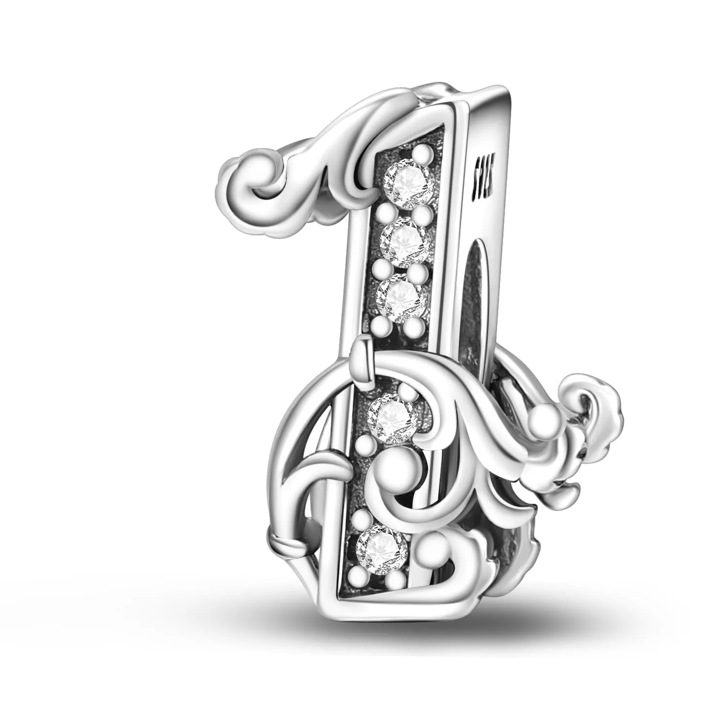 XWN Bead Charm in Argento Sterling 925 con Cubic Zirconia per Bracciali e Collane Pandora e Europei - immagine 1