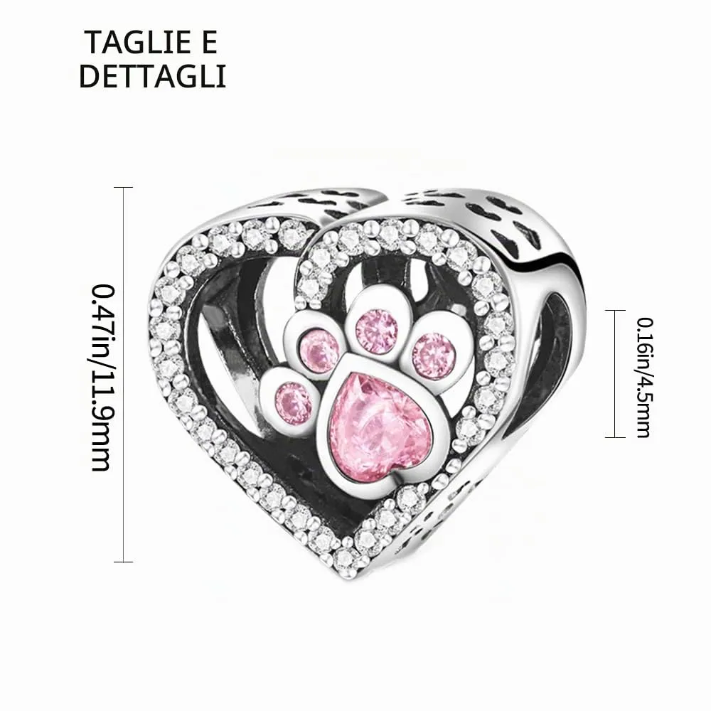 XWN Ciondolo in Argento Sterling 925 con Cubic Zirconia per Bracciali e Collane Europee - immagine 6
