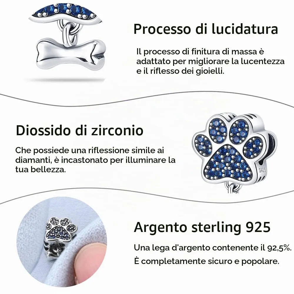 XWN Ciondolo in Argento Sterling 925 con Cubic Zirconia per Braccialetti Pandora e Collane Europee - immagine 8