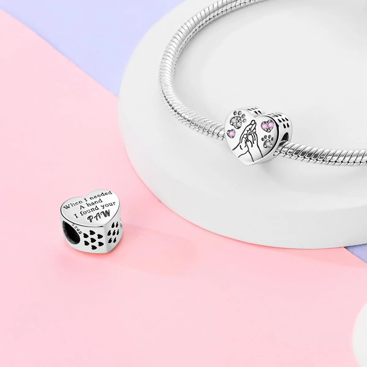 XWN Ciondolo in Argento Sterling 925 con Cubic Zirconia per Braccialetti e Collane European Style - immagine 4