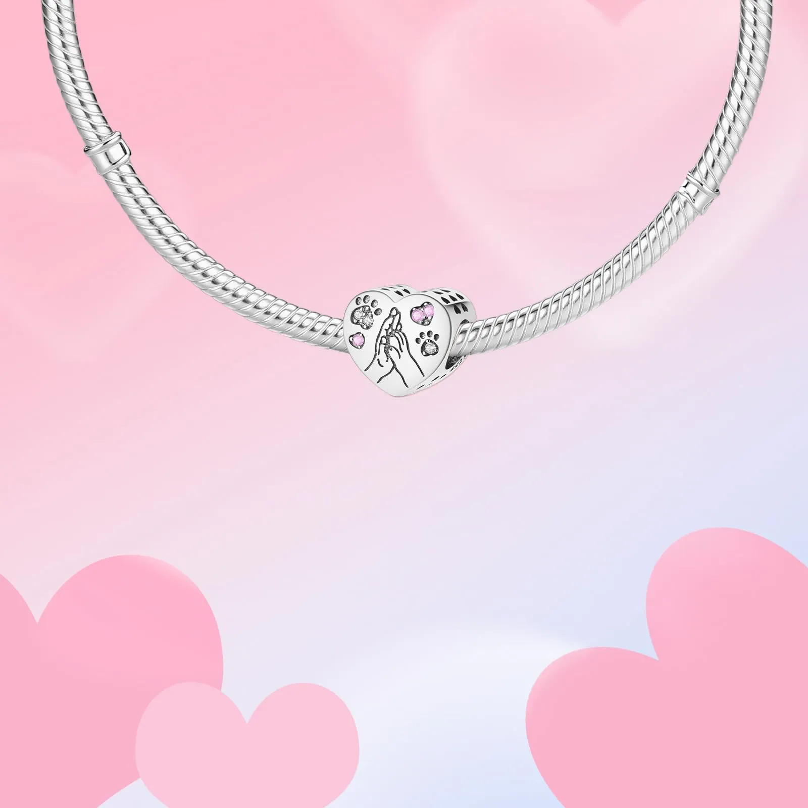 XWN Ciondolo in Argento Sterling 925 con Cubic Zirconia per Braccialetti e Collane European Style - immagine 5